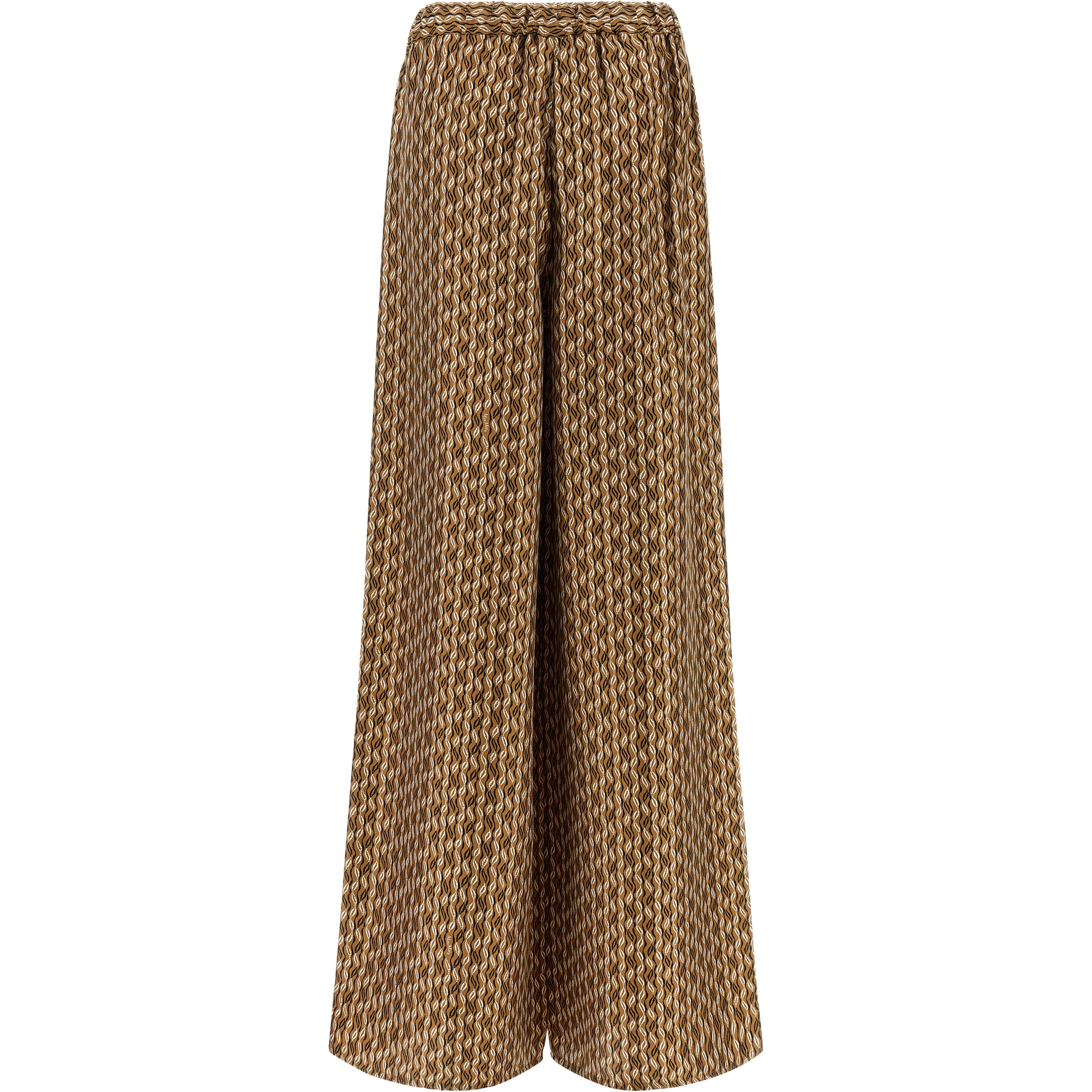 Brown Silk Casual Pants