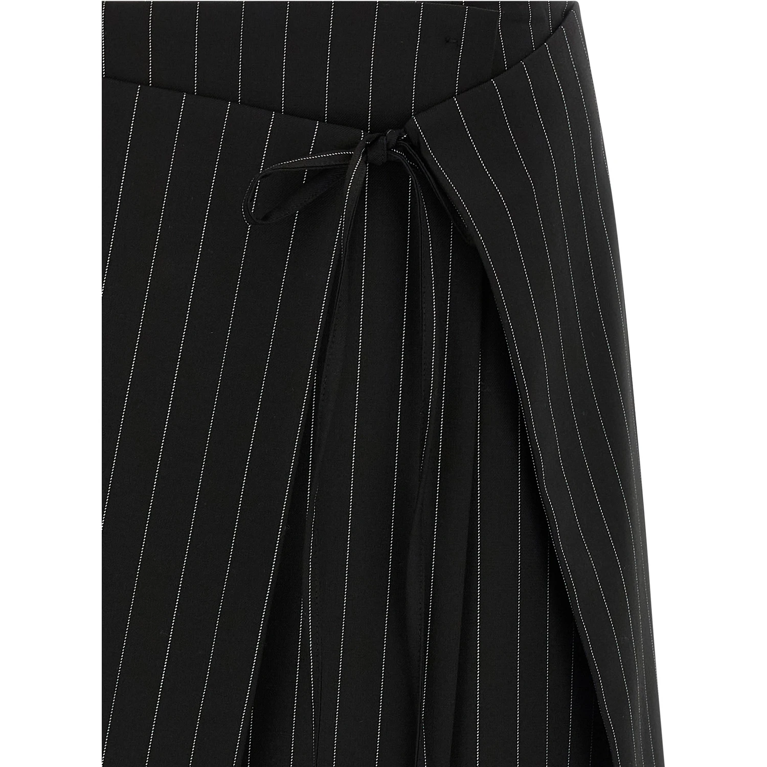 Black Virgin Wool Long Skirt