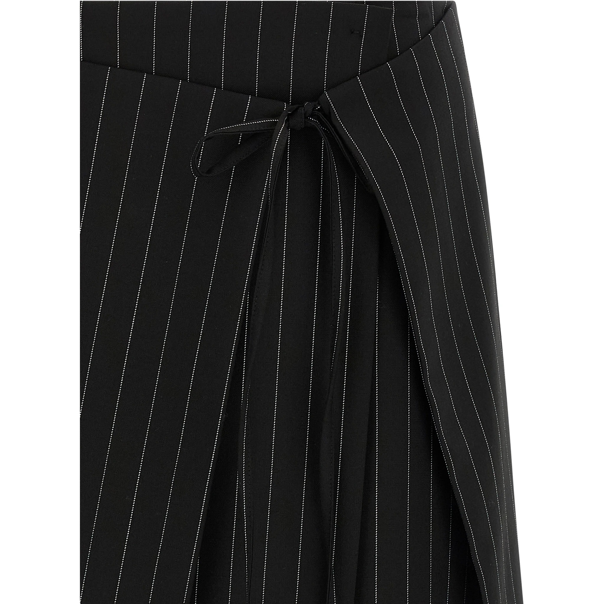 Black Virgin Wool Long Skirt