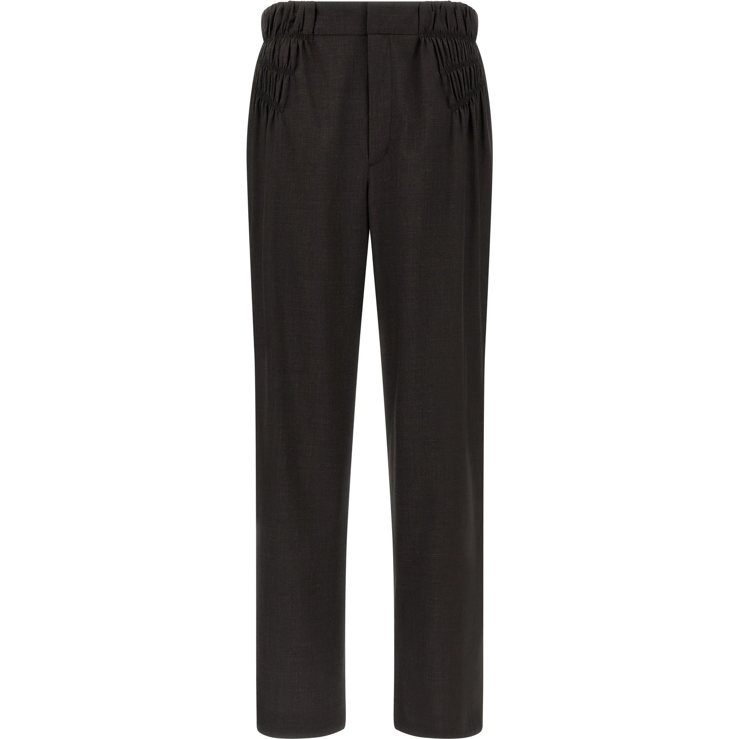 Brown Virgin Wool Casual Pants