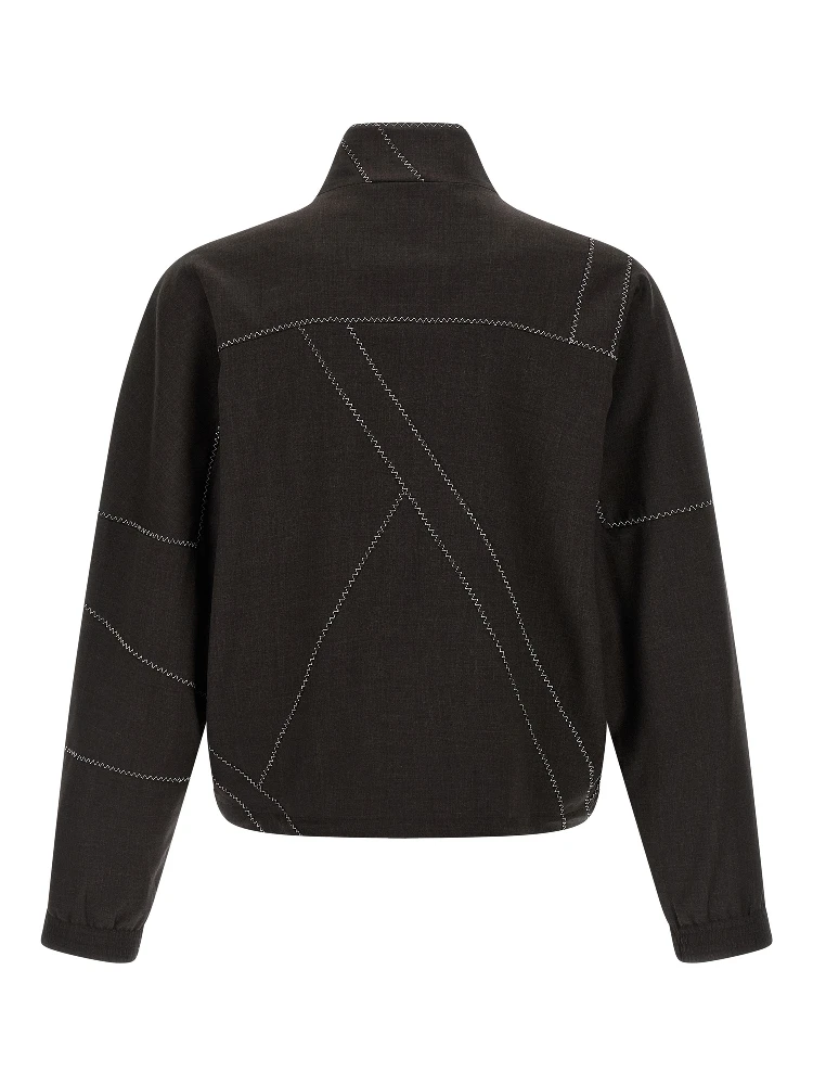 Brown Virgin Wool Full-Length Jacket alternative