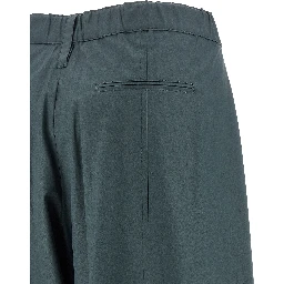 Blue Cotton Flared Pants