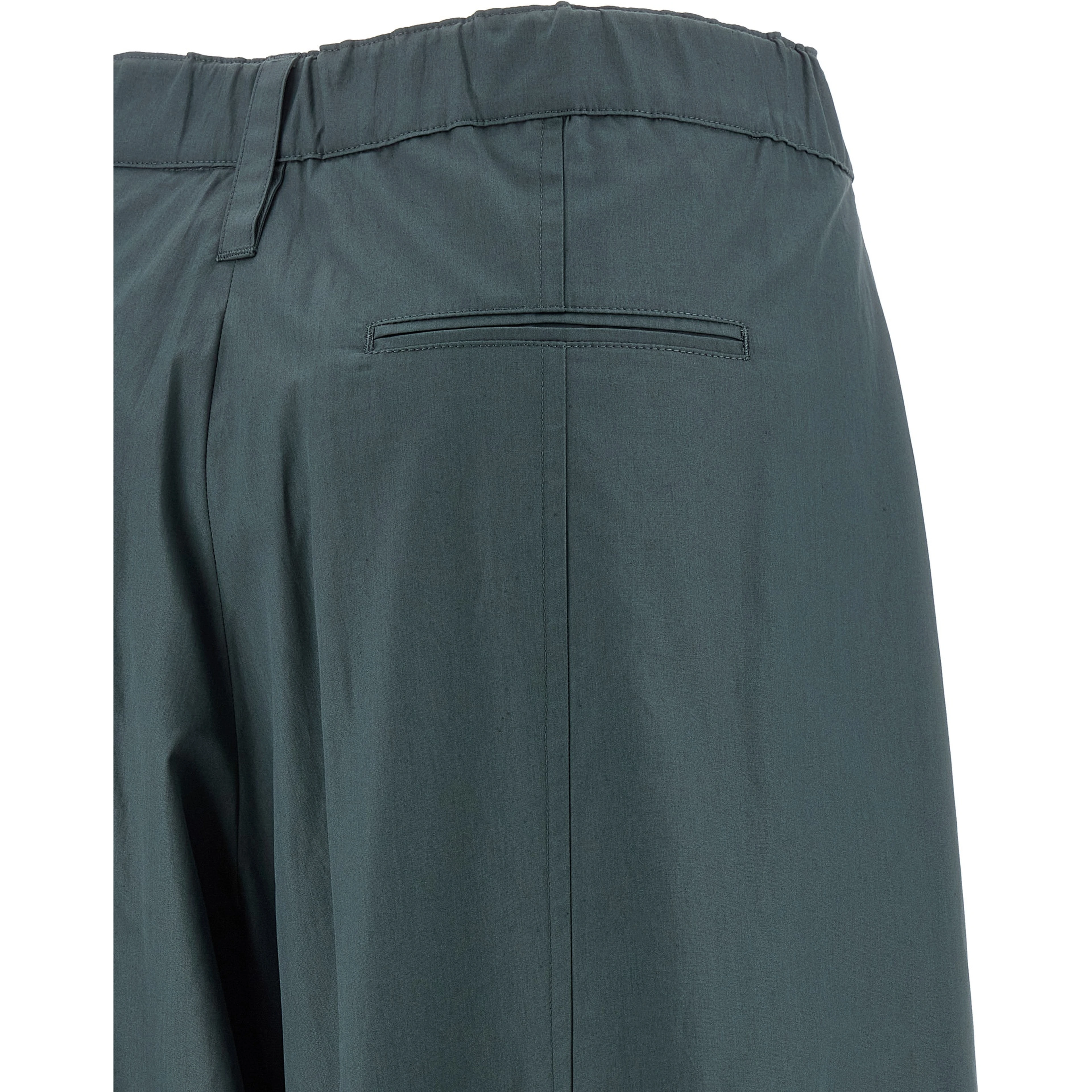 Blue Cotton Flared Pants