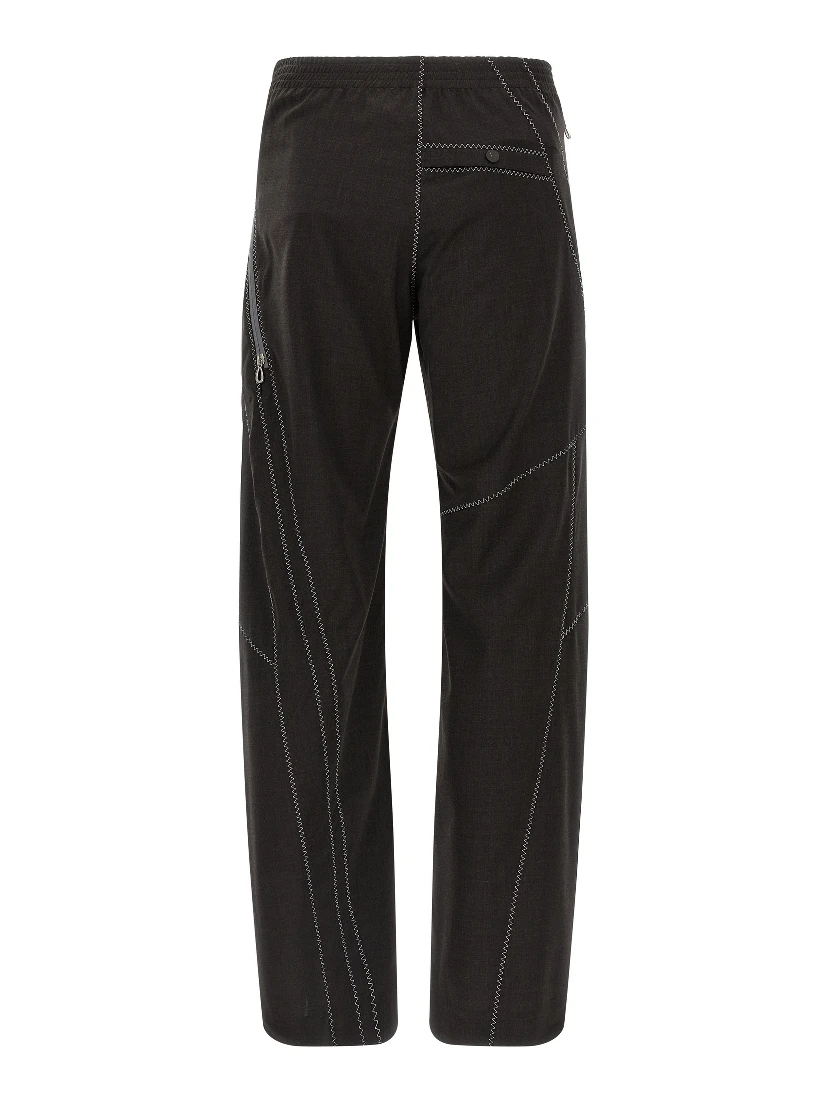 Brown Virgin Wool Casual Pants