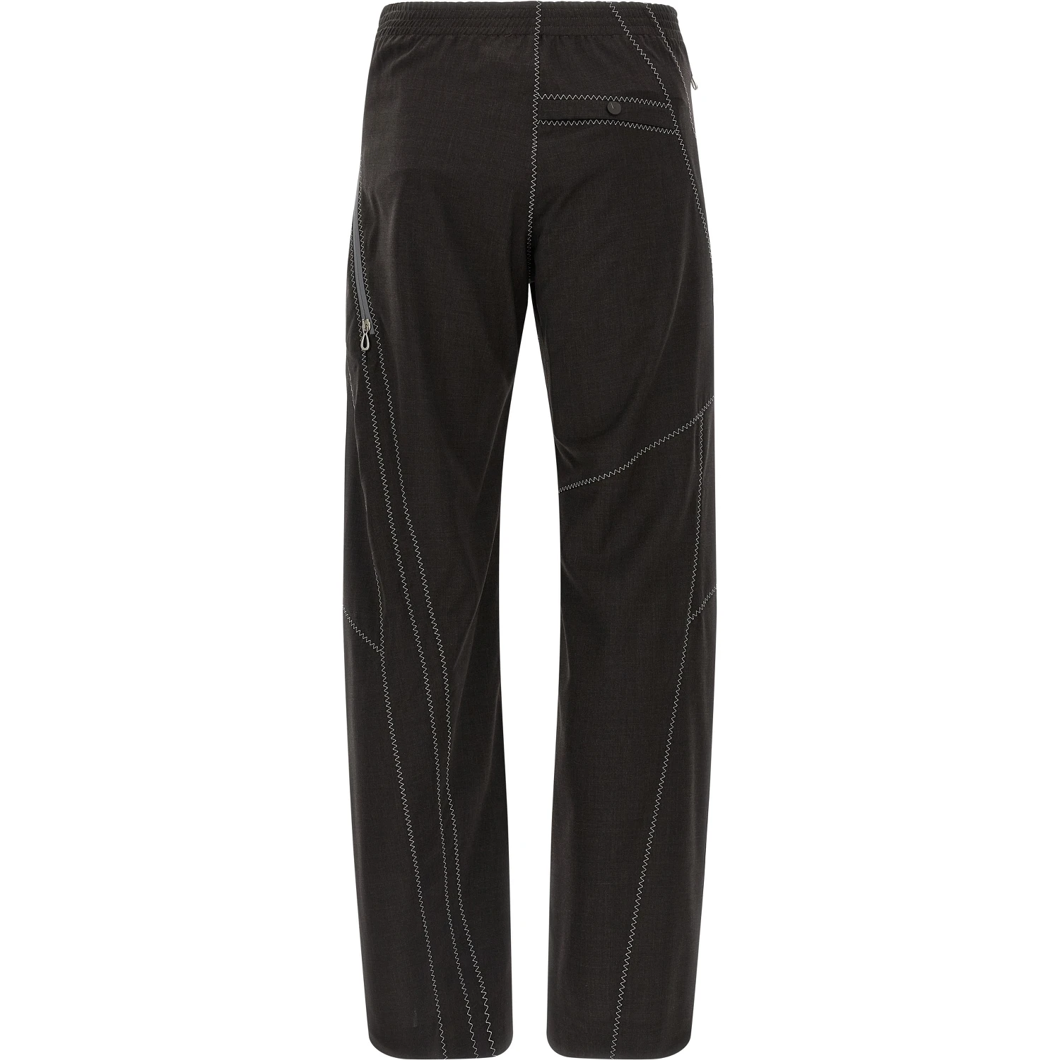 Brown Virgin Wool Casual Pants