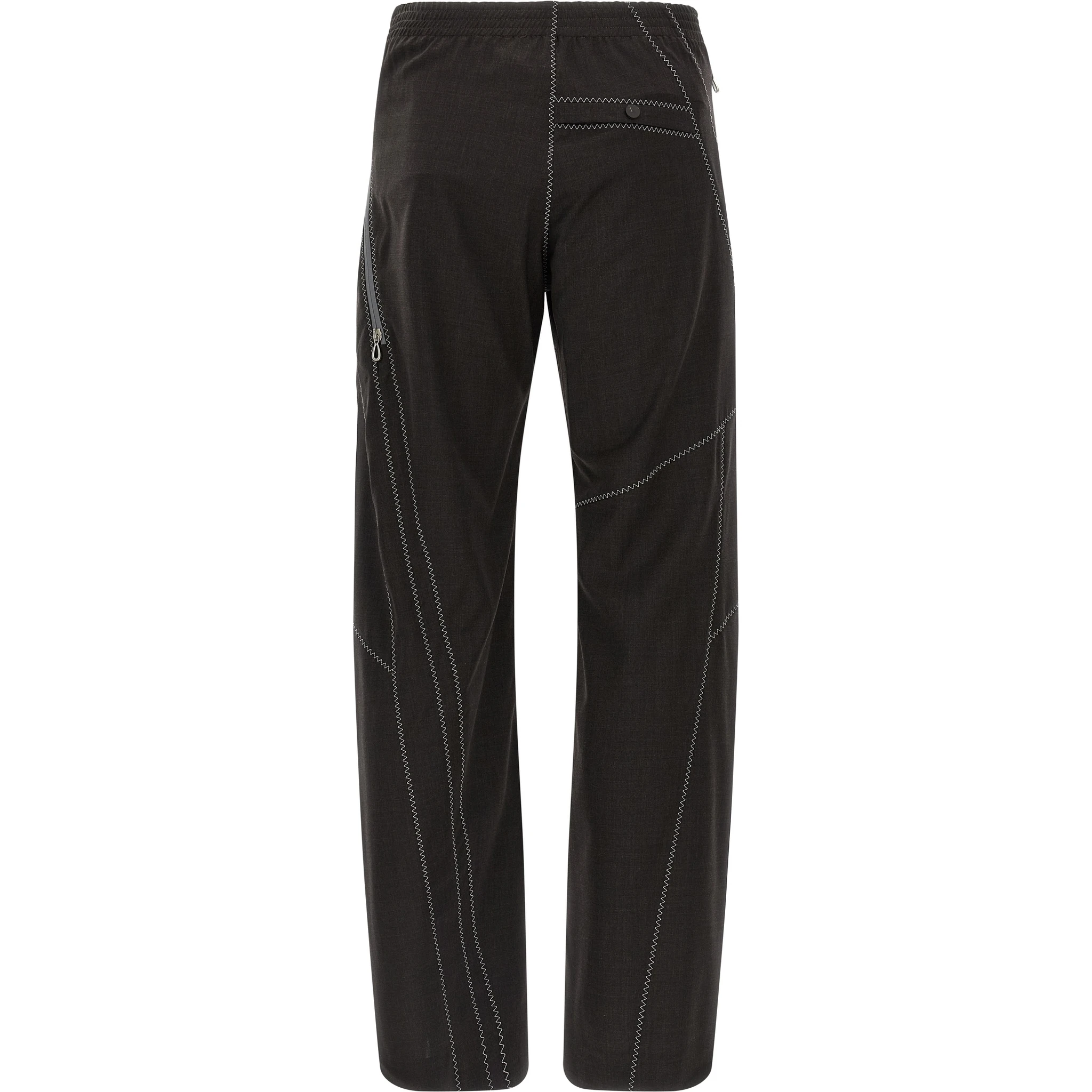 Brown Virgin Wool Casual Pants