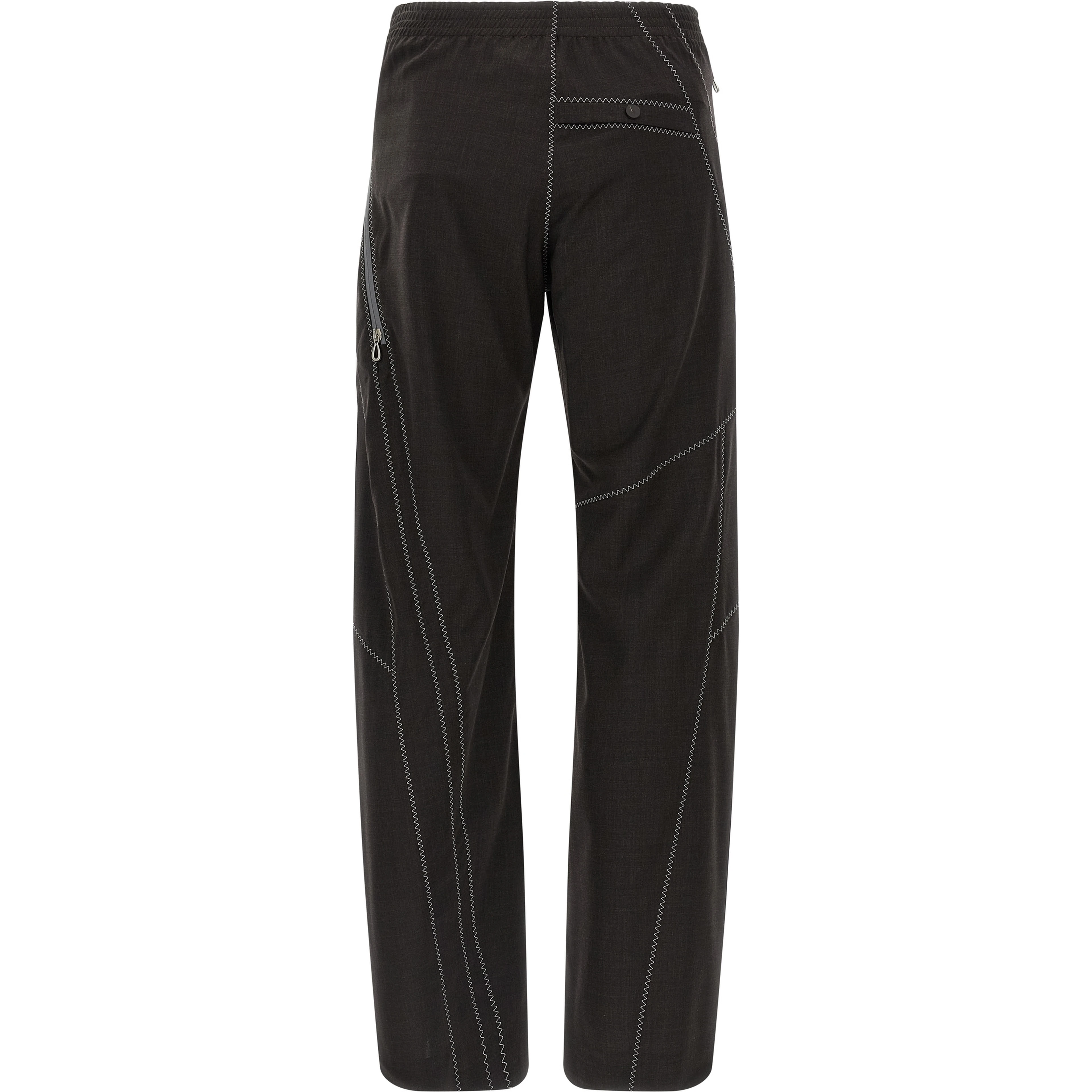 Brown Virgin Wool Casual Pants