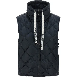 Blue Polyamide Sleeveless Jacket
