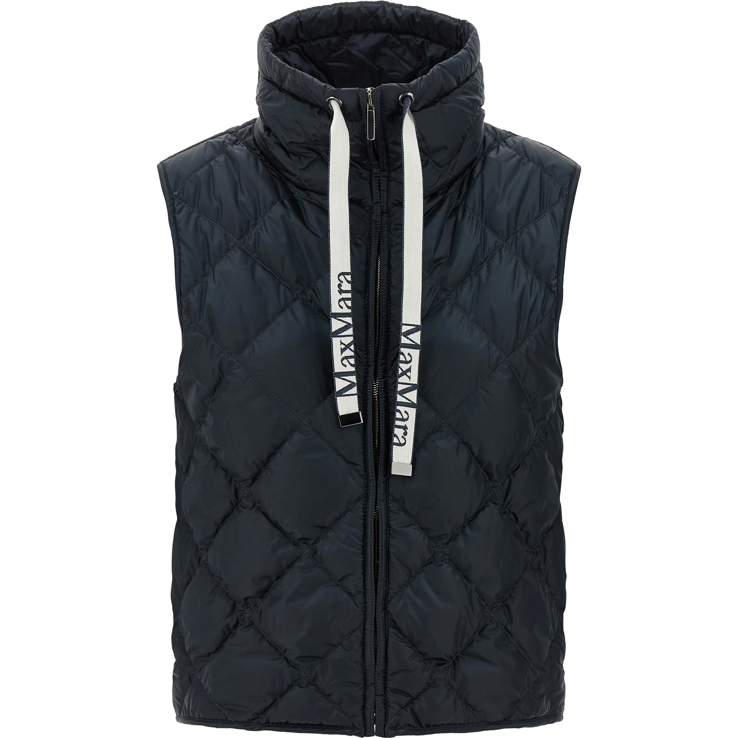 Blue Polyamide Sleeveless Jacket