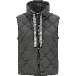 Gray Polyamide Sleeveless Jacket