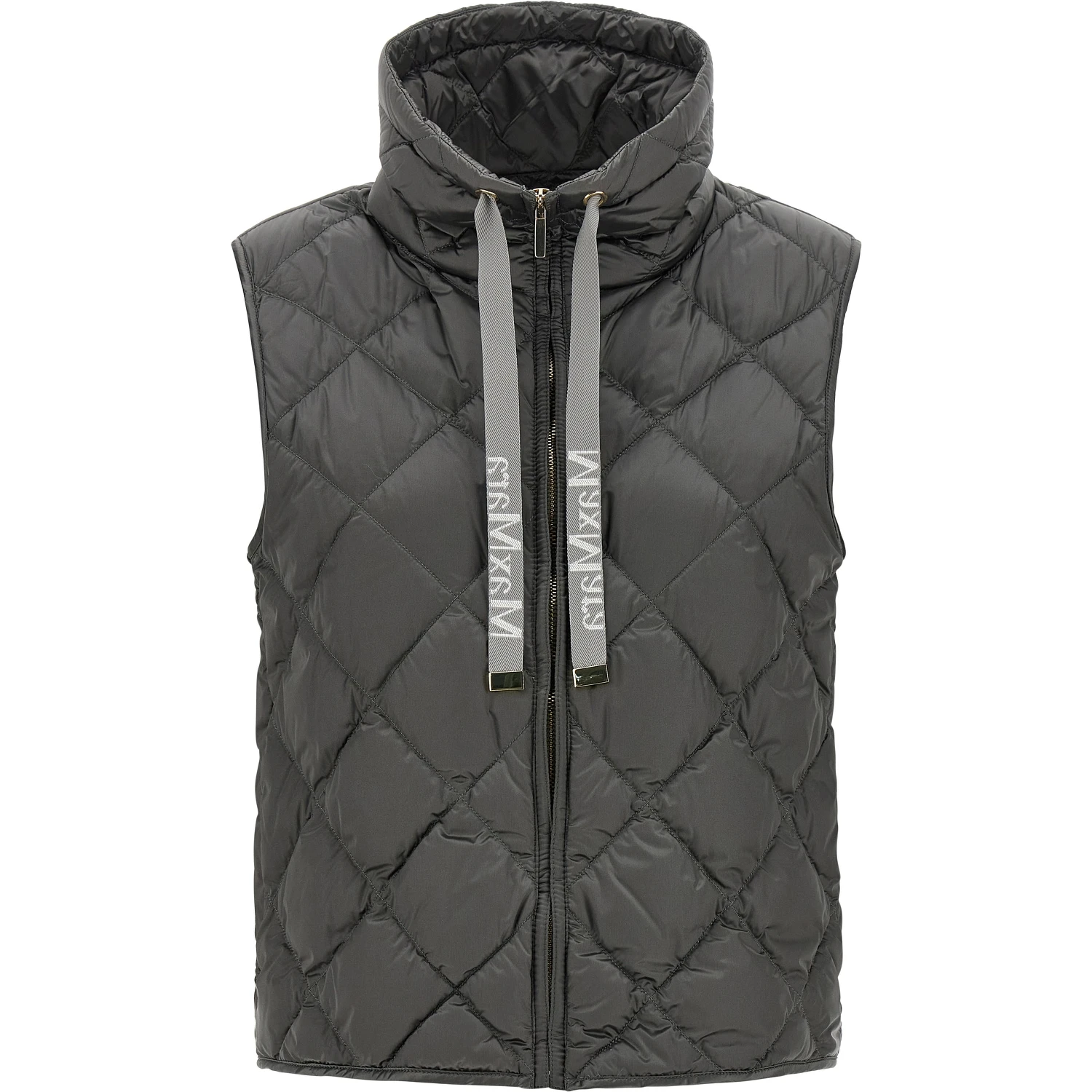 Gray Polyamide Sleeveless Jacket