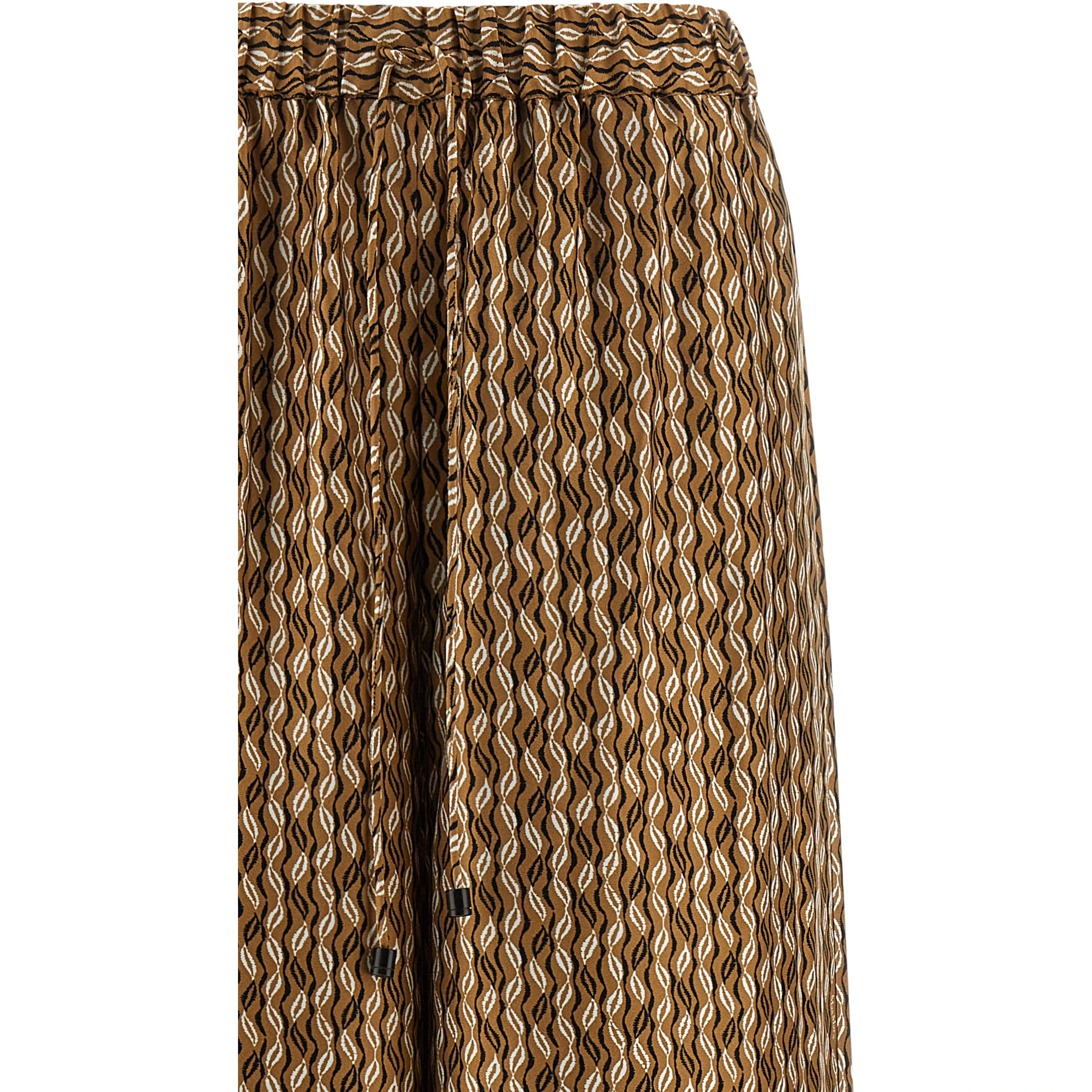 Brown Silk Casual Pants