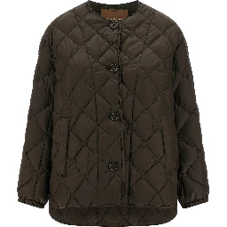 Brown Polyamide Full-Length Jacket