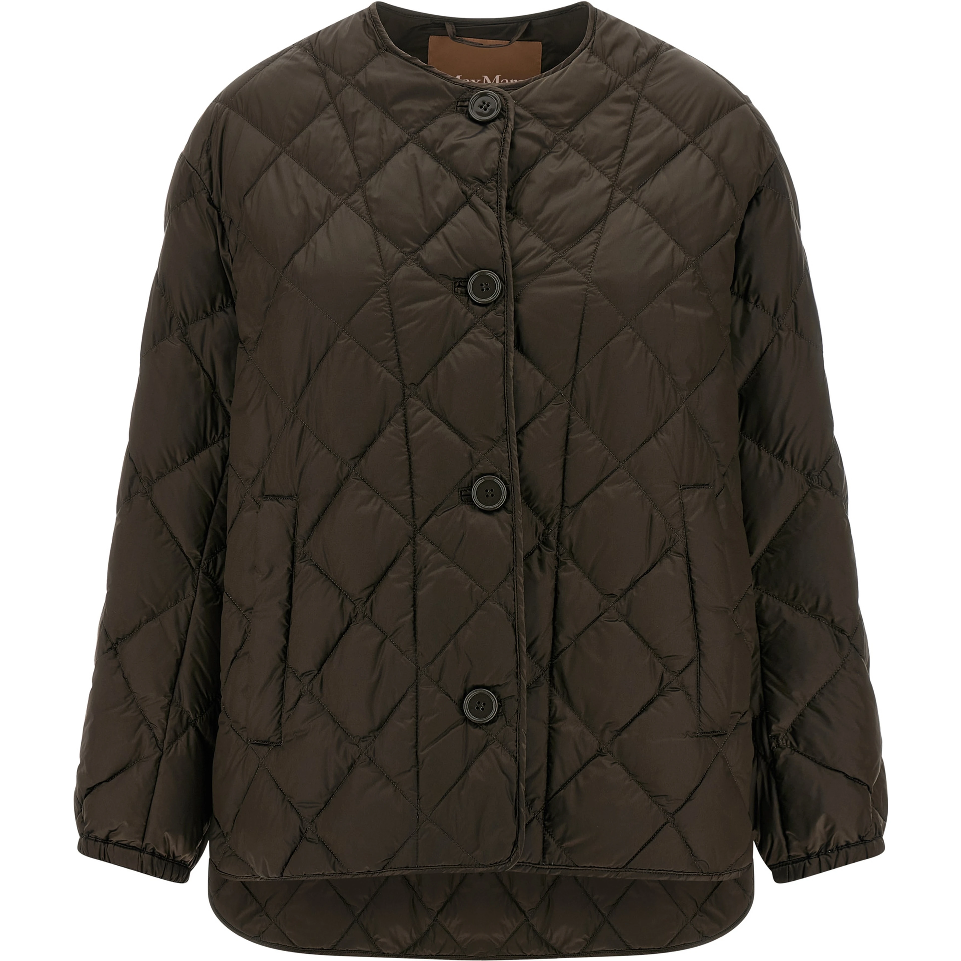 Brown Polyamide Full-Length Jacket