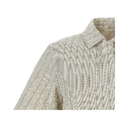 Beige Cotton Full-Length Jacket