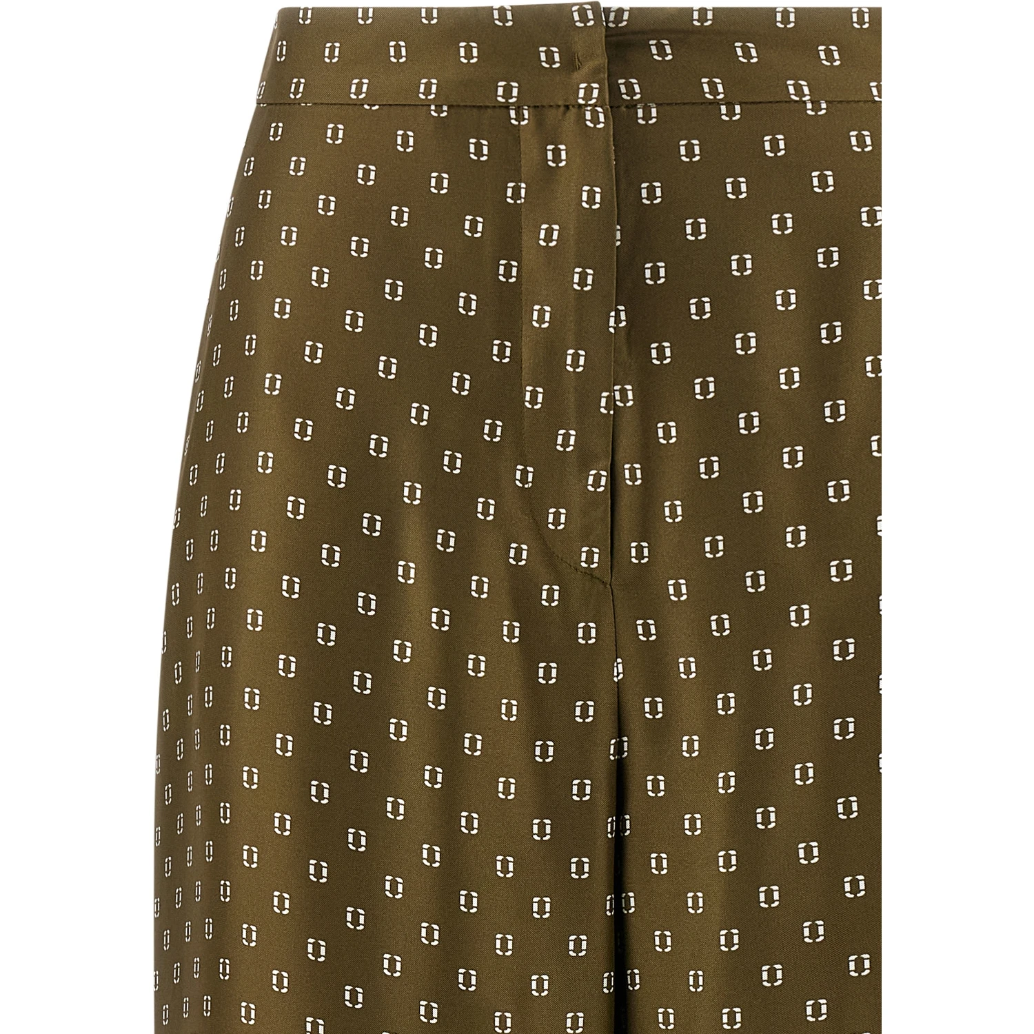 Bicolor Silk Casual Pants