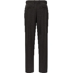 Brown Virgin Wool Casual Pants