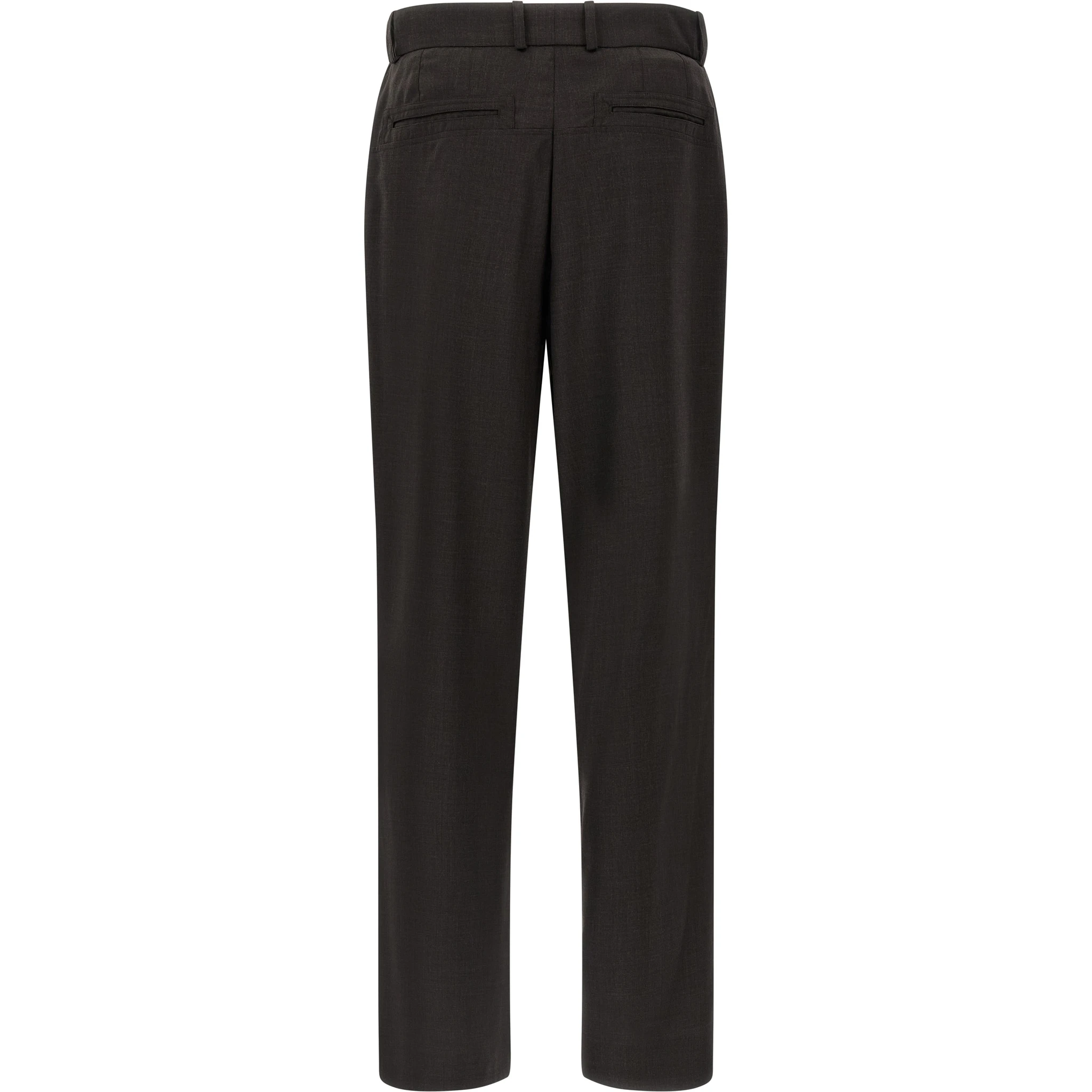 Brown Virgin Wool Casual Pants