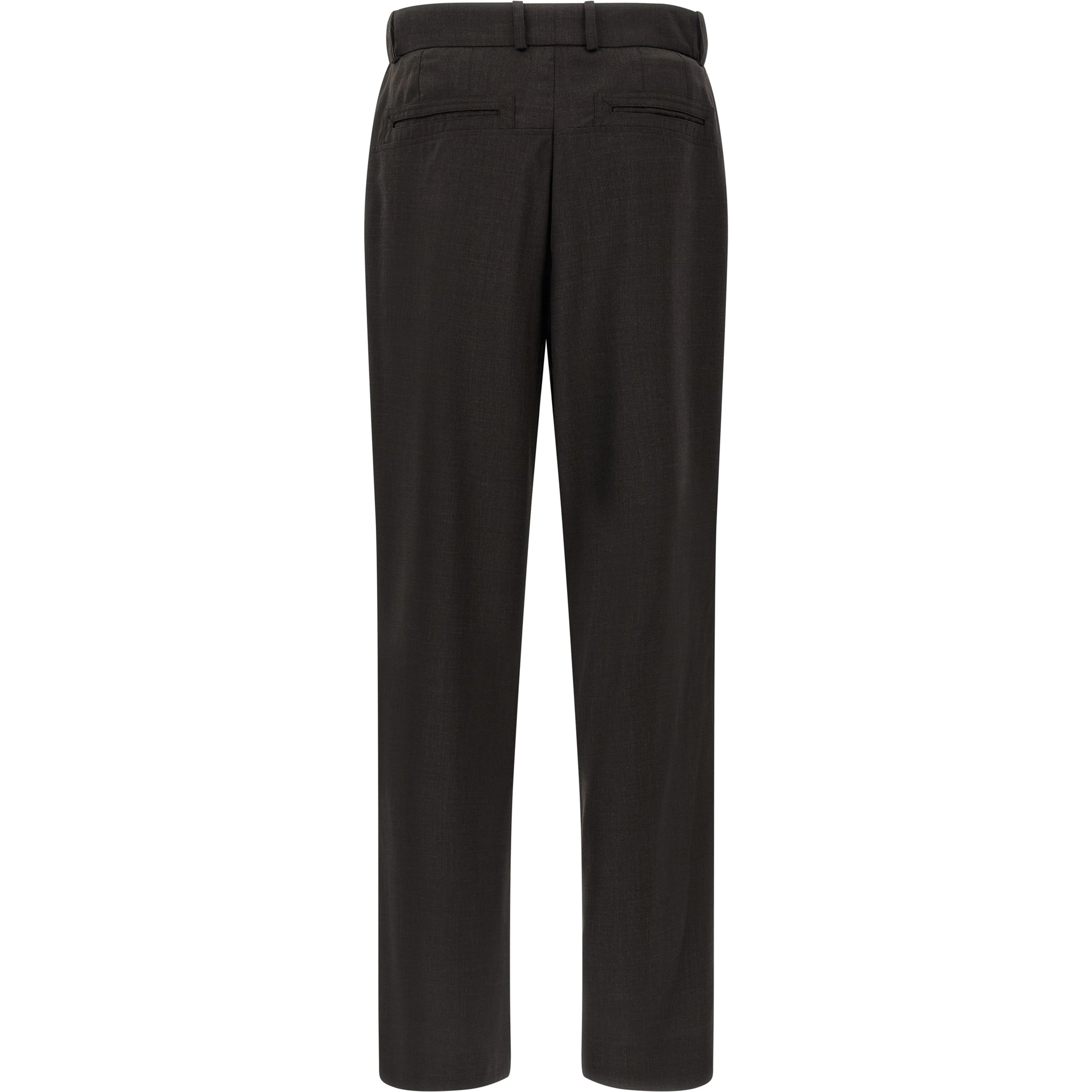 Brown Virgin Wool Casual Pants