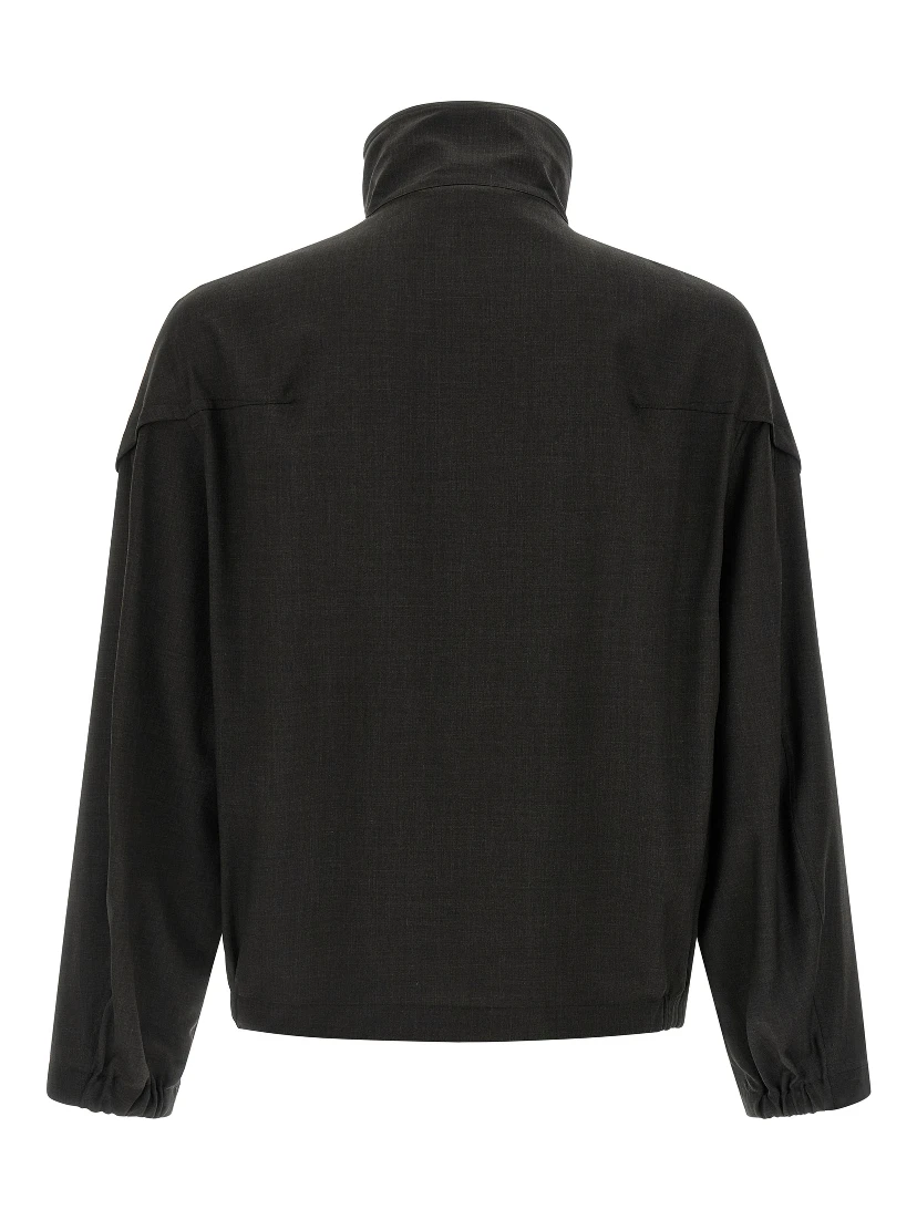 Brown Virgin Wool Full-Length Jacket