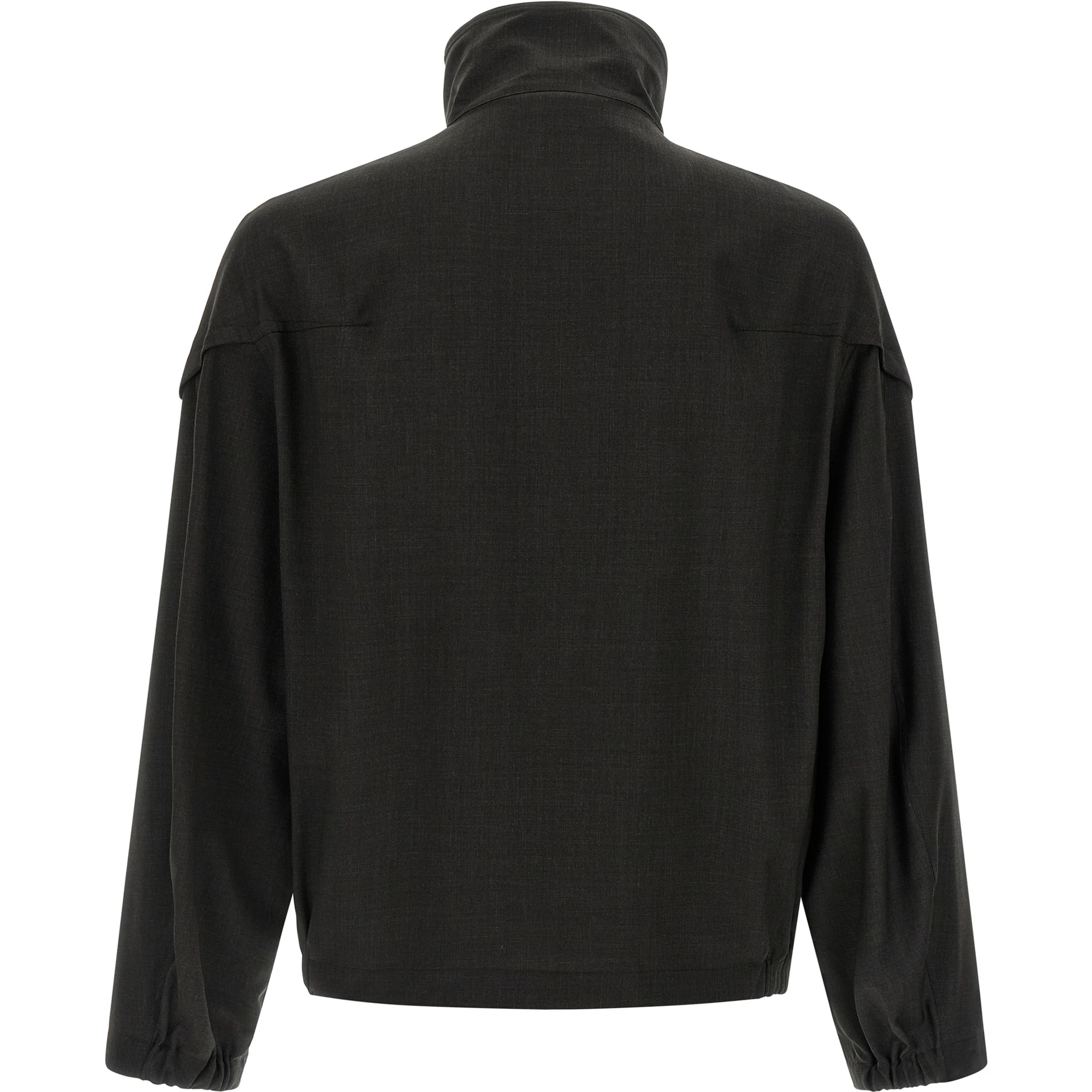 Brown Virgin Wool Full-Length Jacket