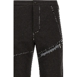 Brown Virgin Wool Casual Pants