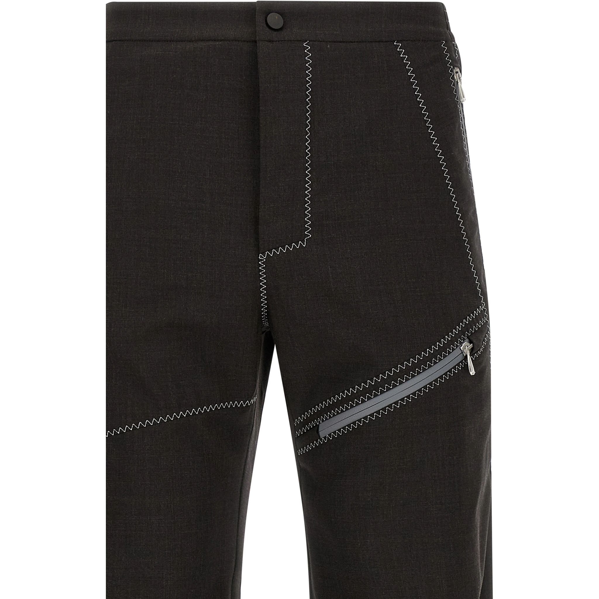 Brown Virgin Wool Casual Pants