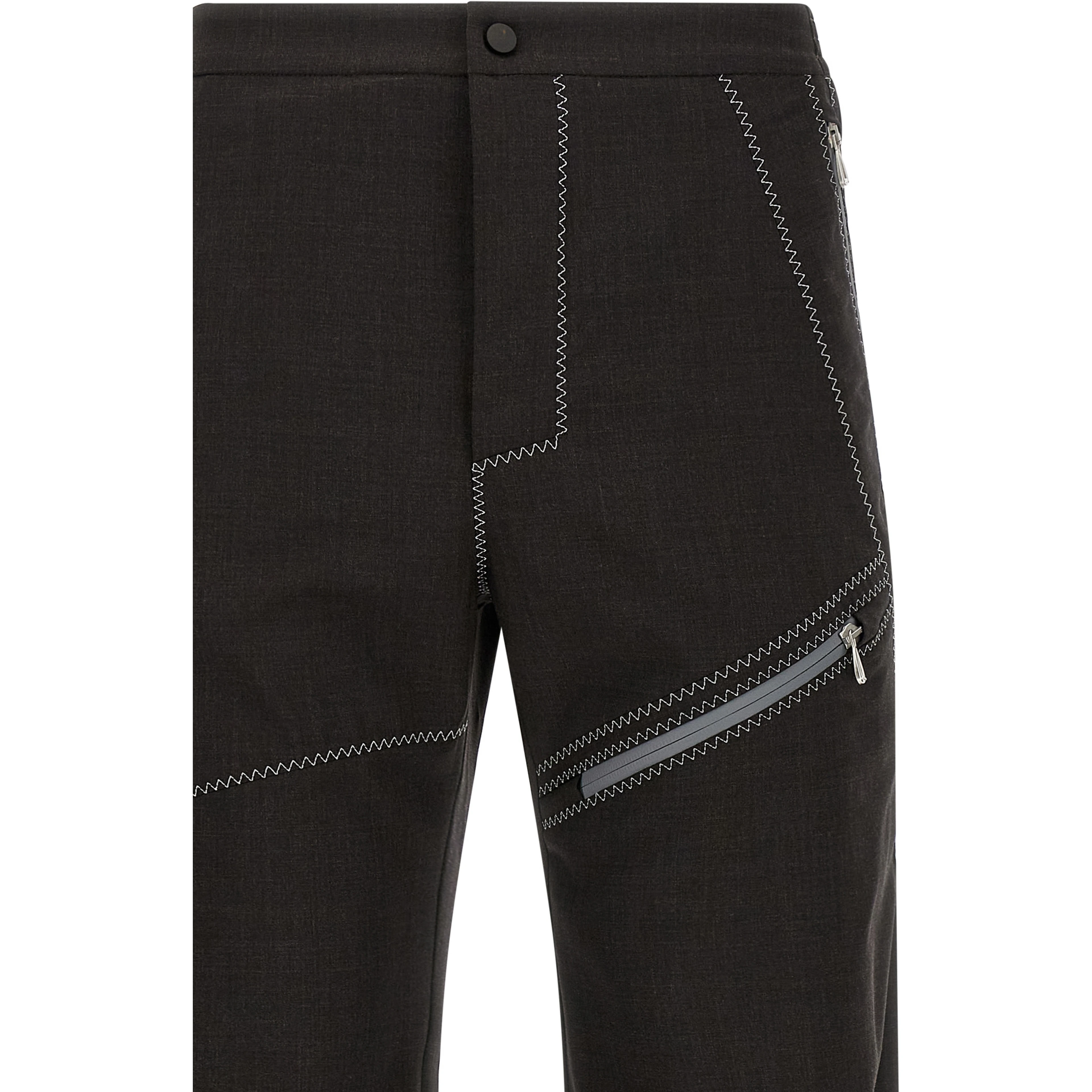 Brown Virgin Wool Casual Pants