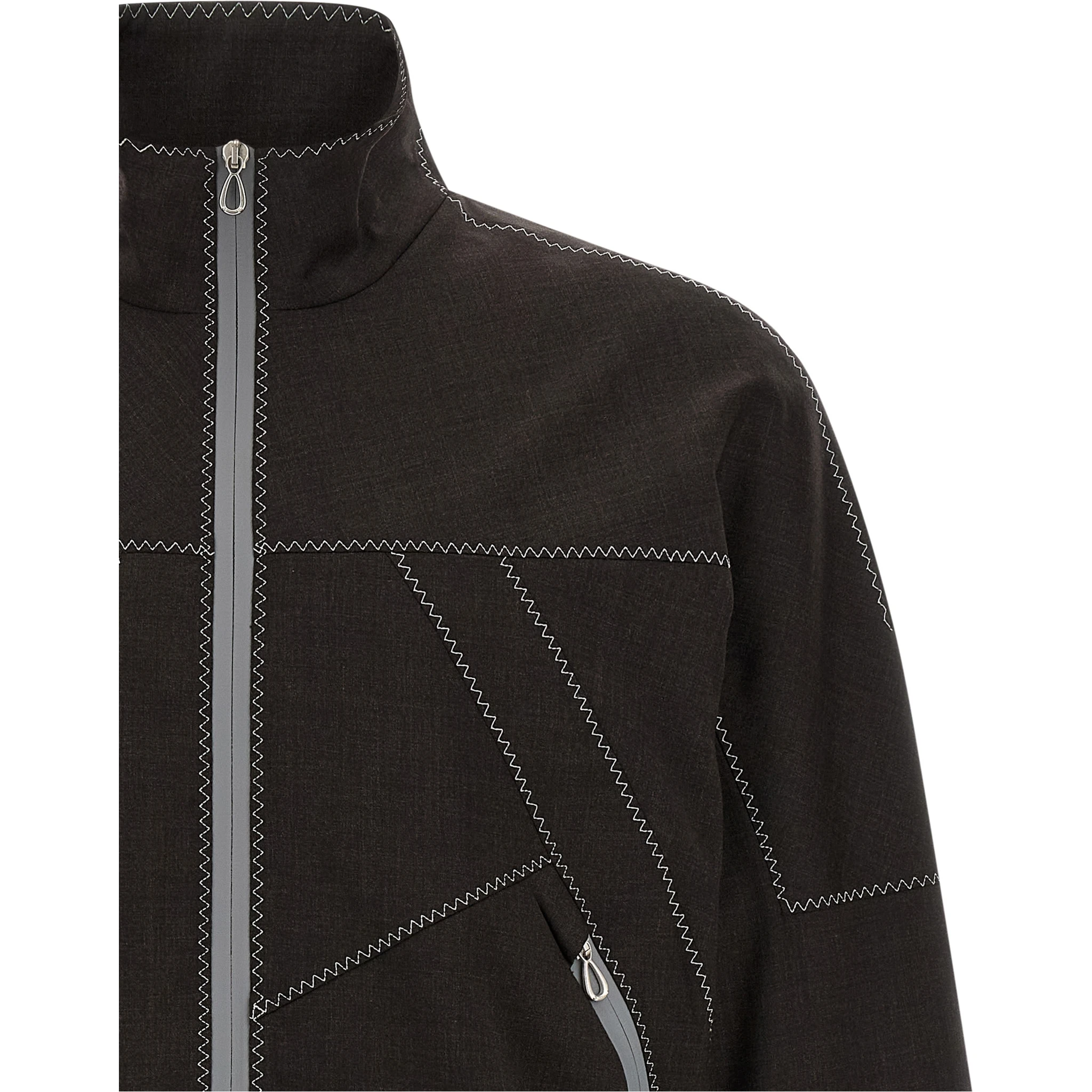 Brown Virgin Wool Full-Length Jacket