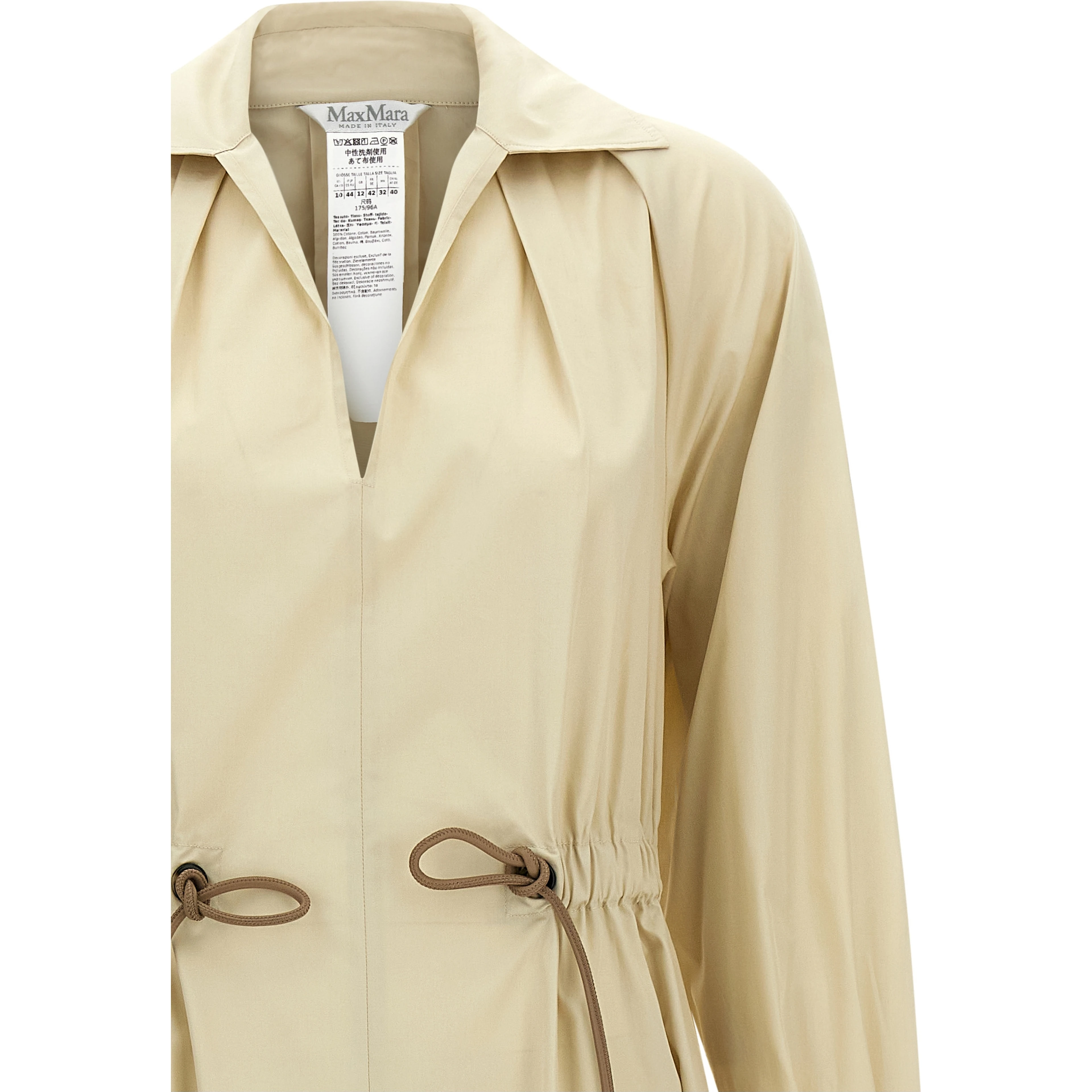 Beige Cotton Long Dress