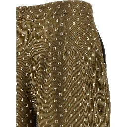 Bicolor Silk Casual Pants