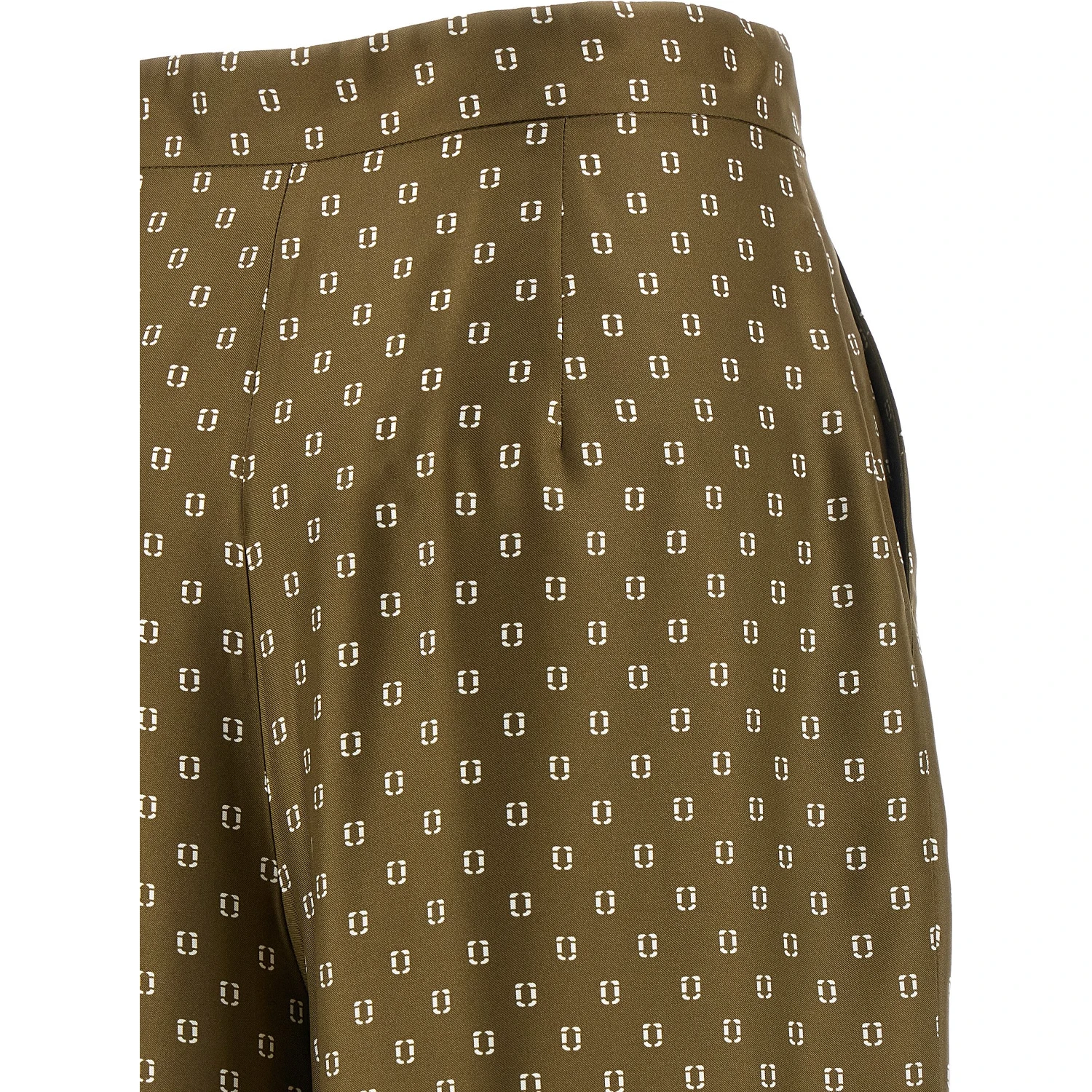 Bicolor Silk Casual Pants
