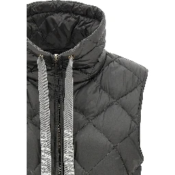 Gray Polyamide Sleeveless Jacket