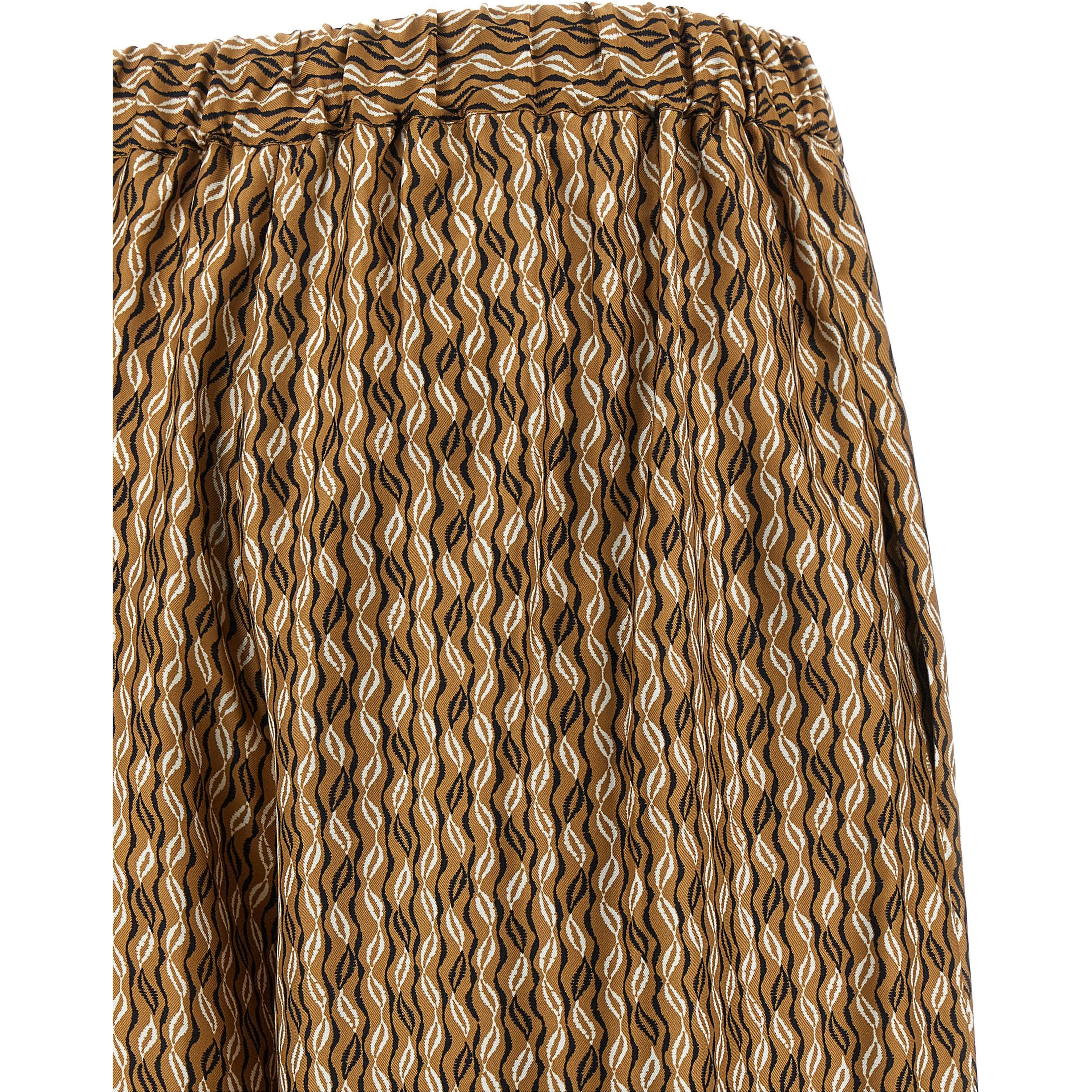 Brown Silk Casual Pants