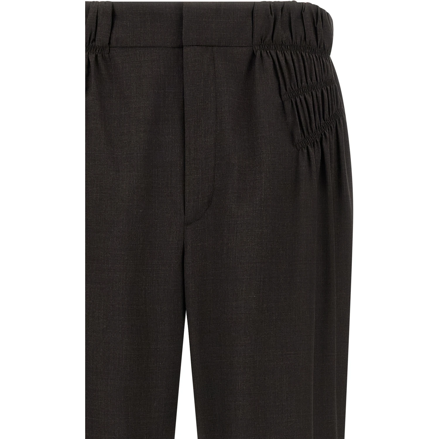 Brown Virgin Wool Casual Pants