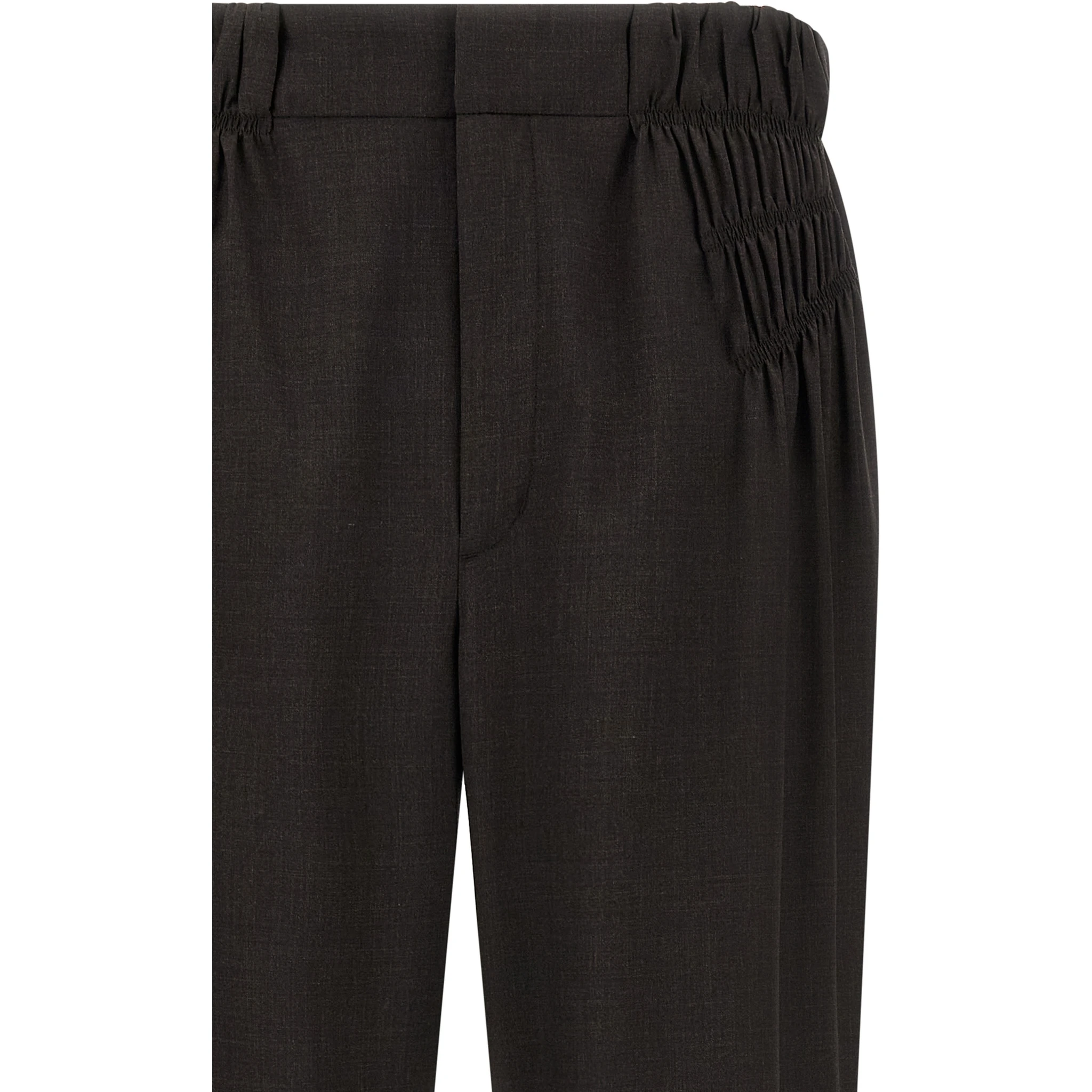 Brown Virgin Wool Casual Pants