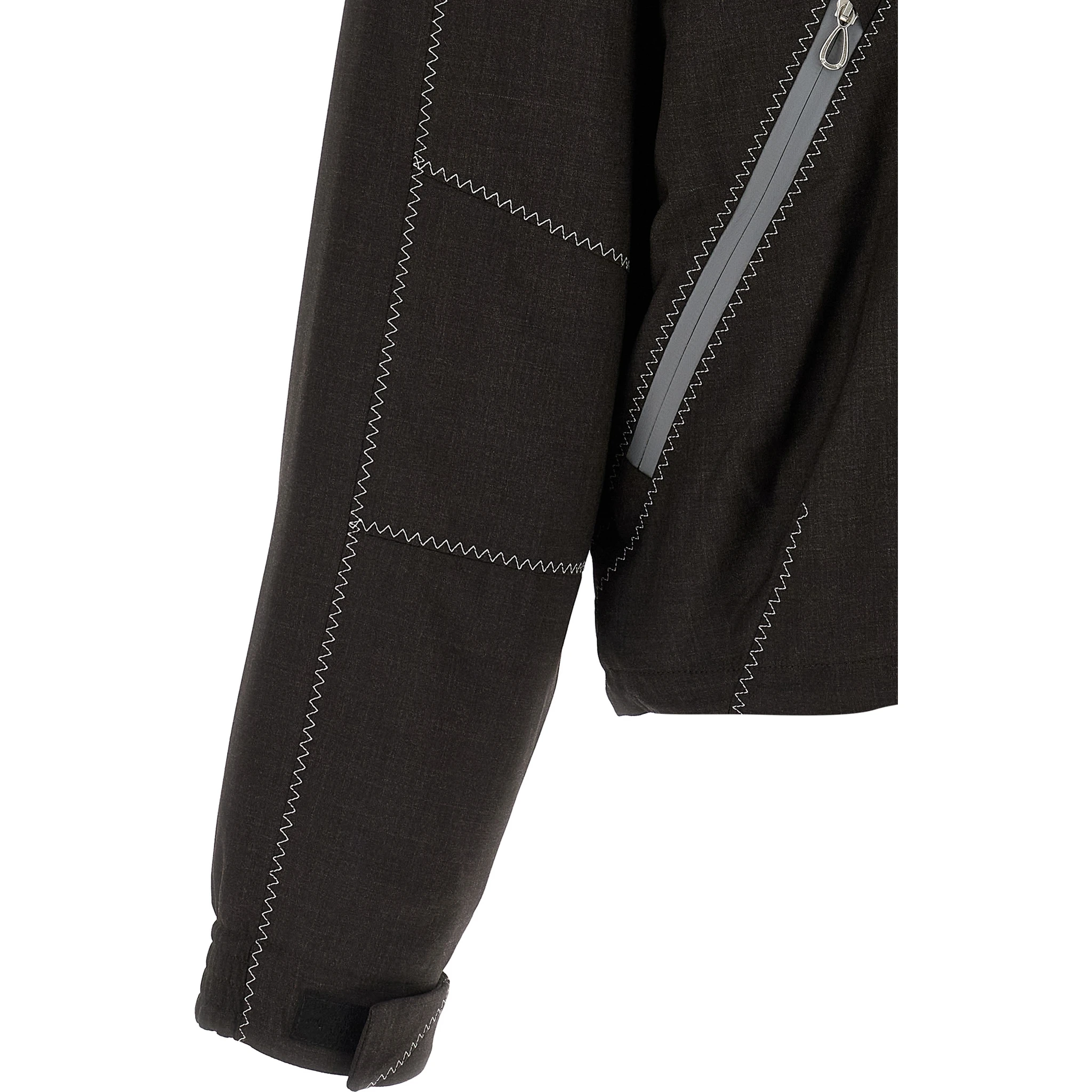 Brown Virgin Wool Full-Length Jacket