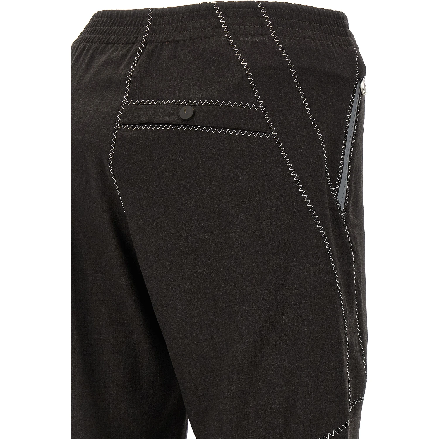 Brown Virgin Wool Casual Pants