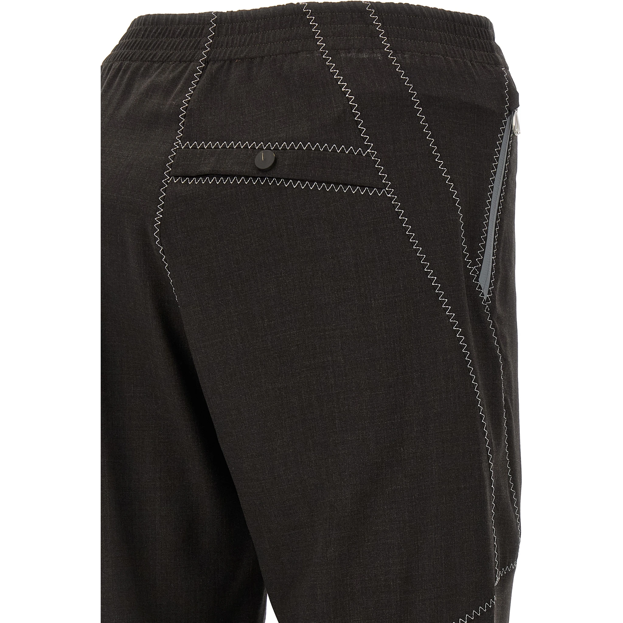 Brown Virgin Wool Casual Pants