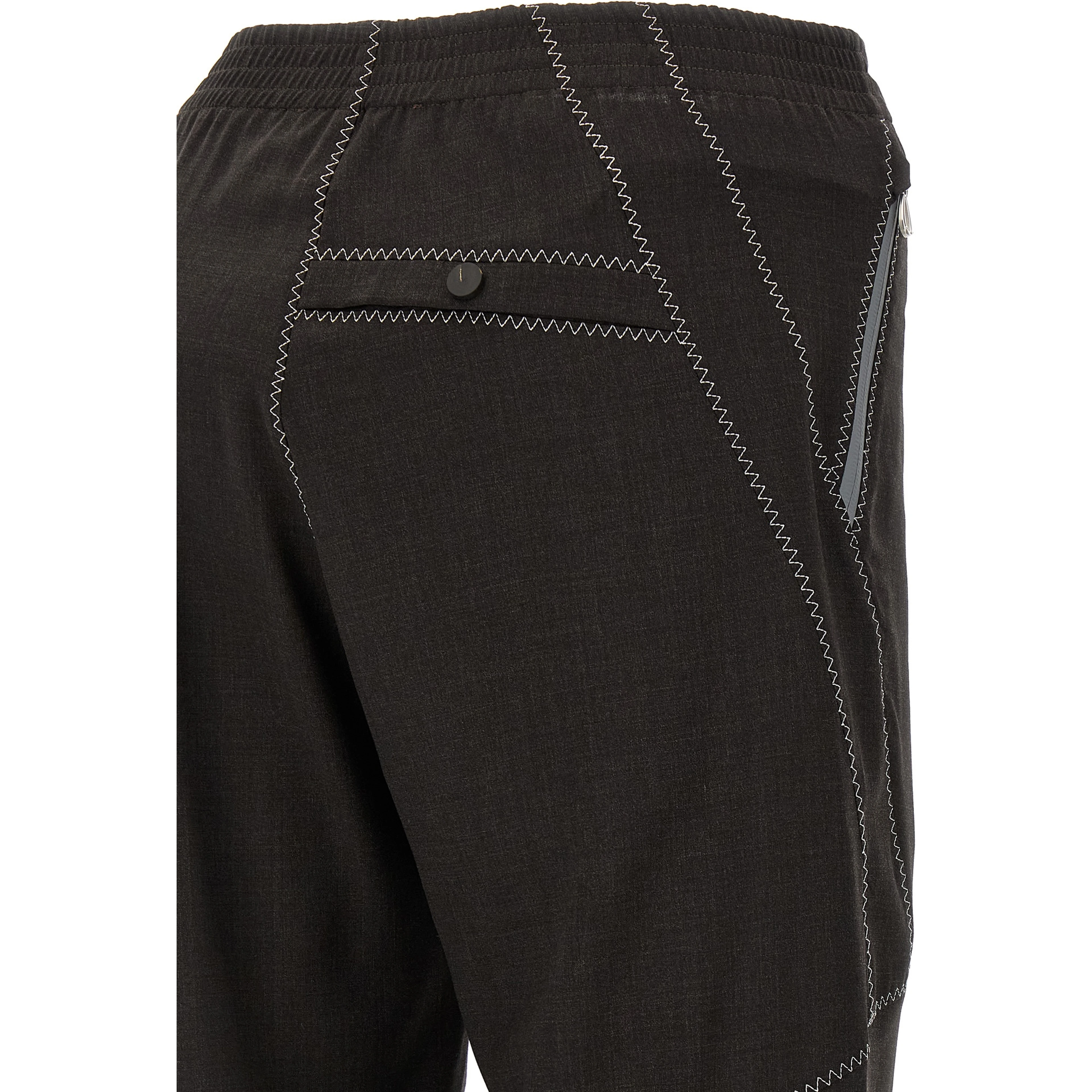 Brown Virgin Wool Casual Pants