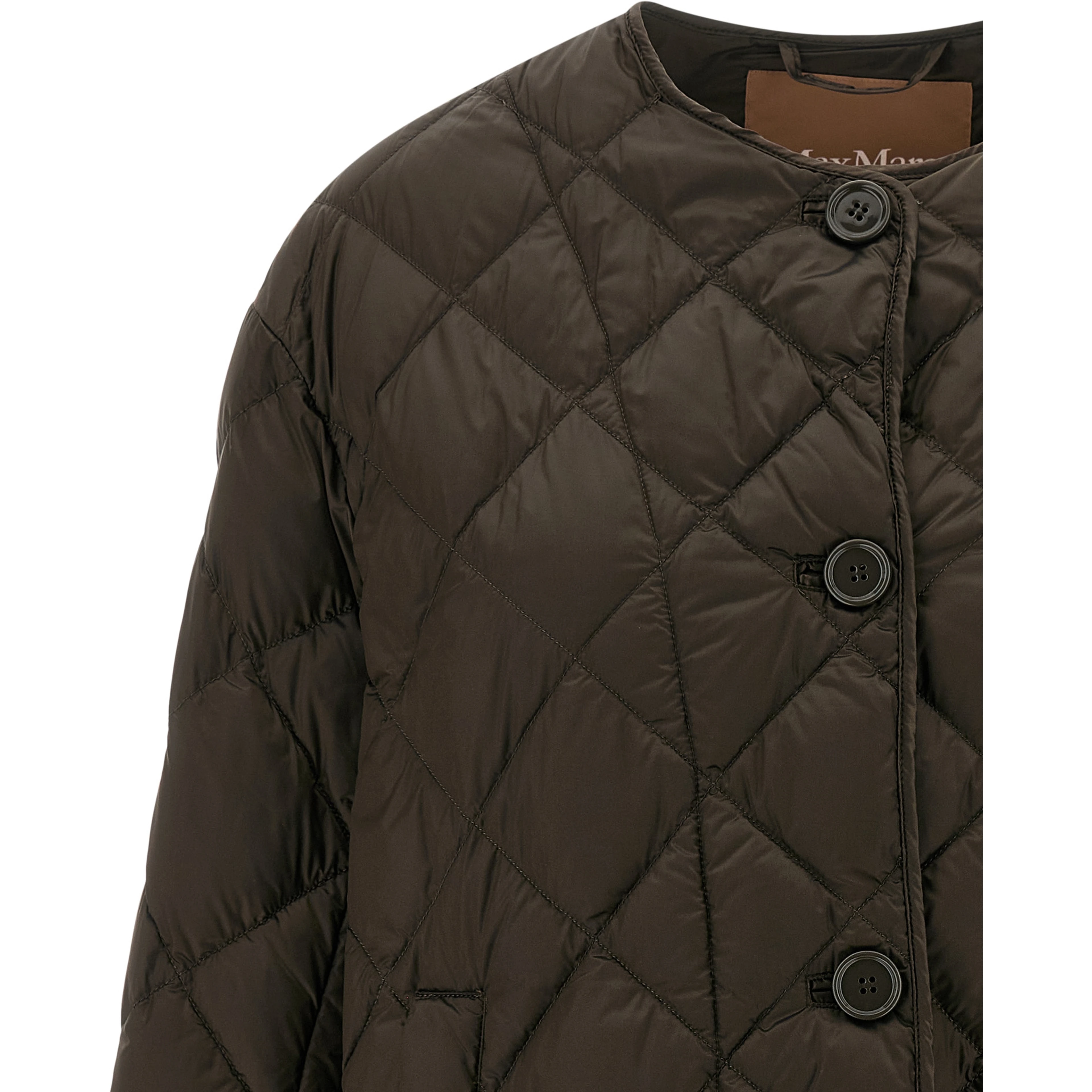 Brown Polyamide Full-Length Jacket