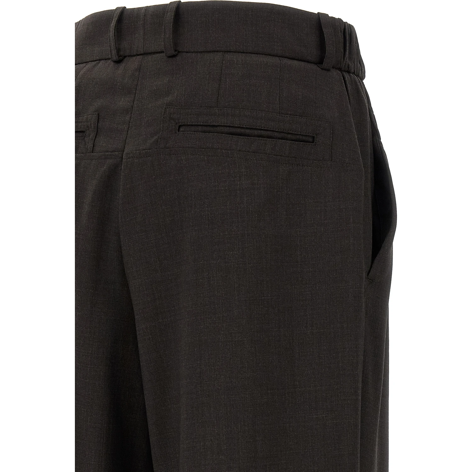 Brown Virgin Wool Casual Pants