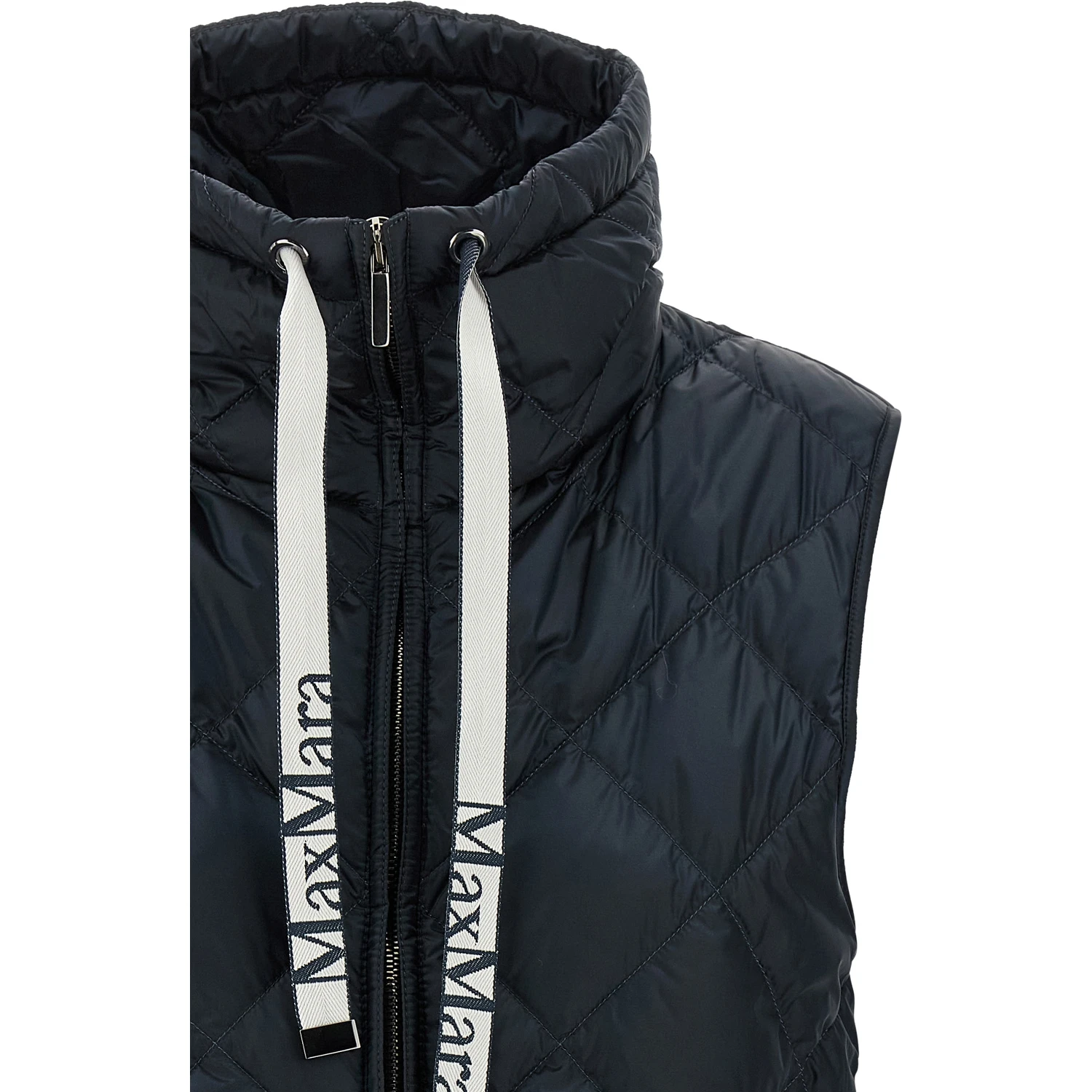 Blue Polyamide Sleeveless Jacket