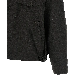 Brown Virgin Wool Full-Length Jacket