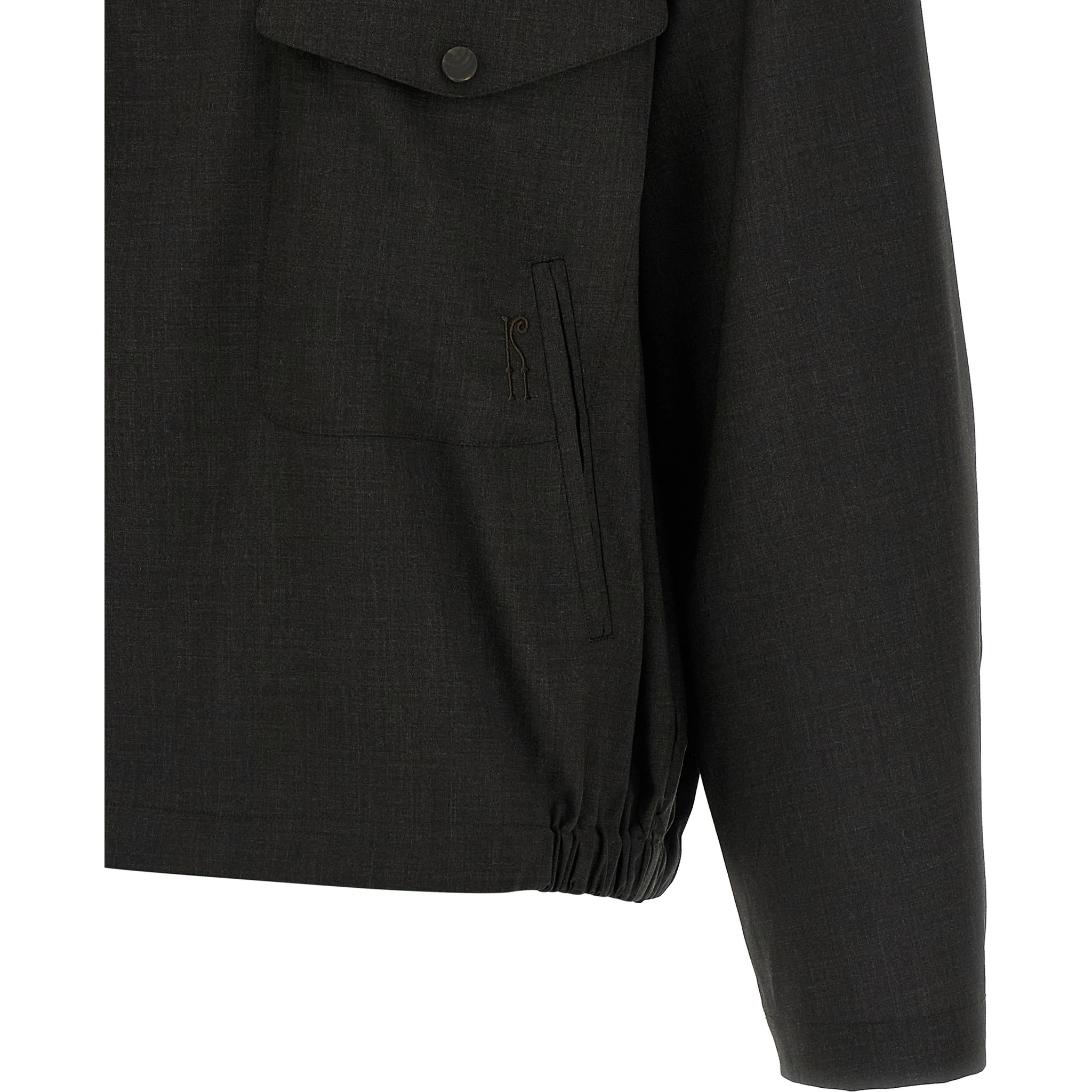 Brown Virgin Wool Full-Length Jacket