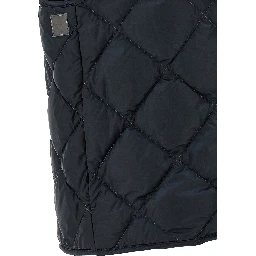 Blue Polyamide Sleeveless Jacket