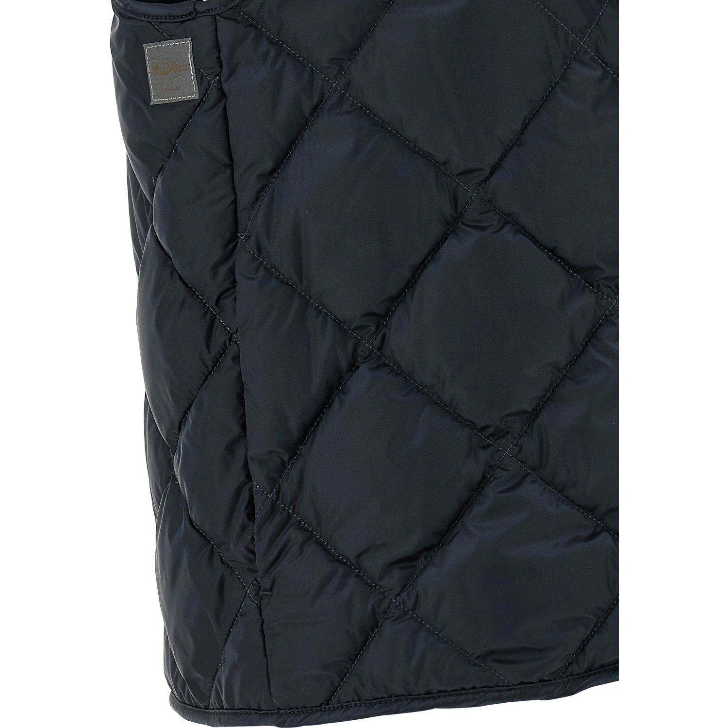 Blue Polyamide Sleeveless Jacket
