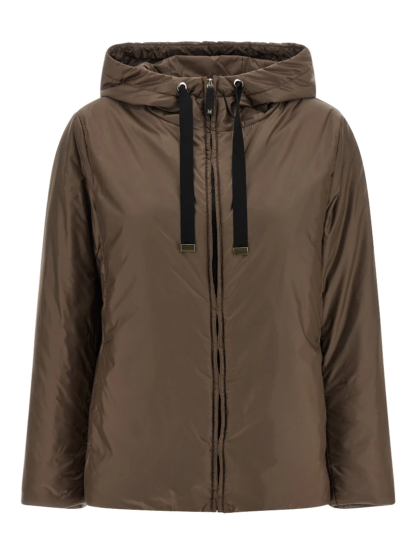 Brown Polyester Full-Length Jacket