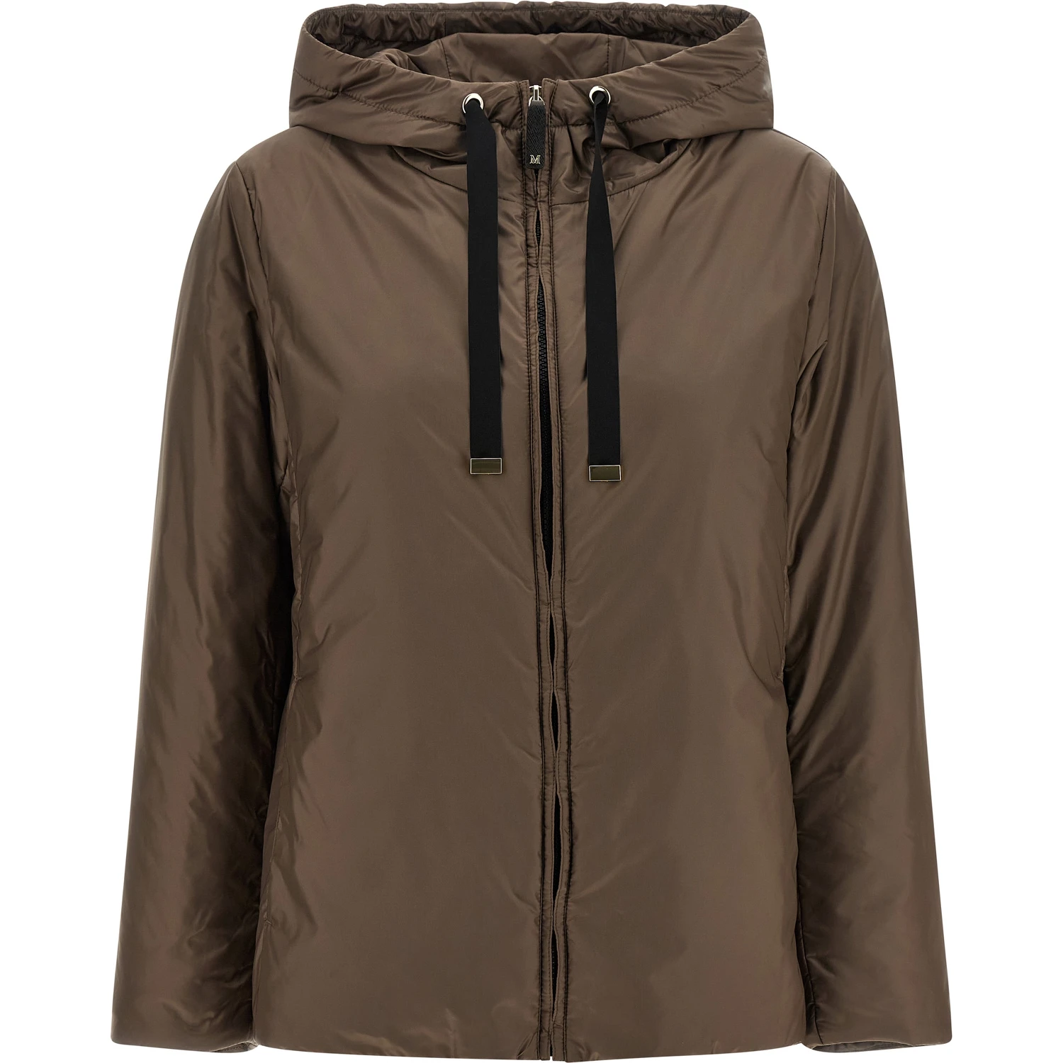 Brown Polyester Full-Length Jacket
