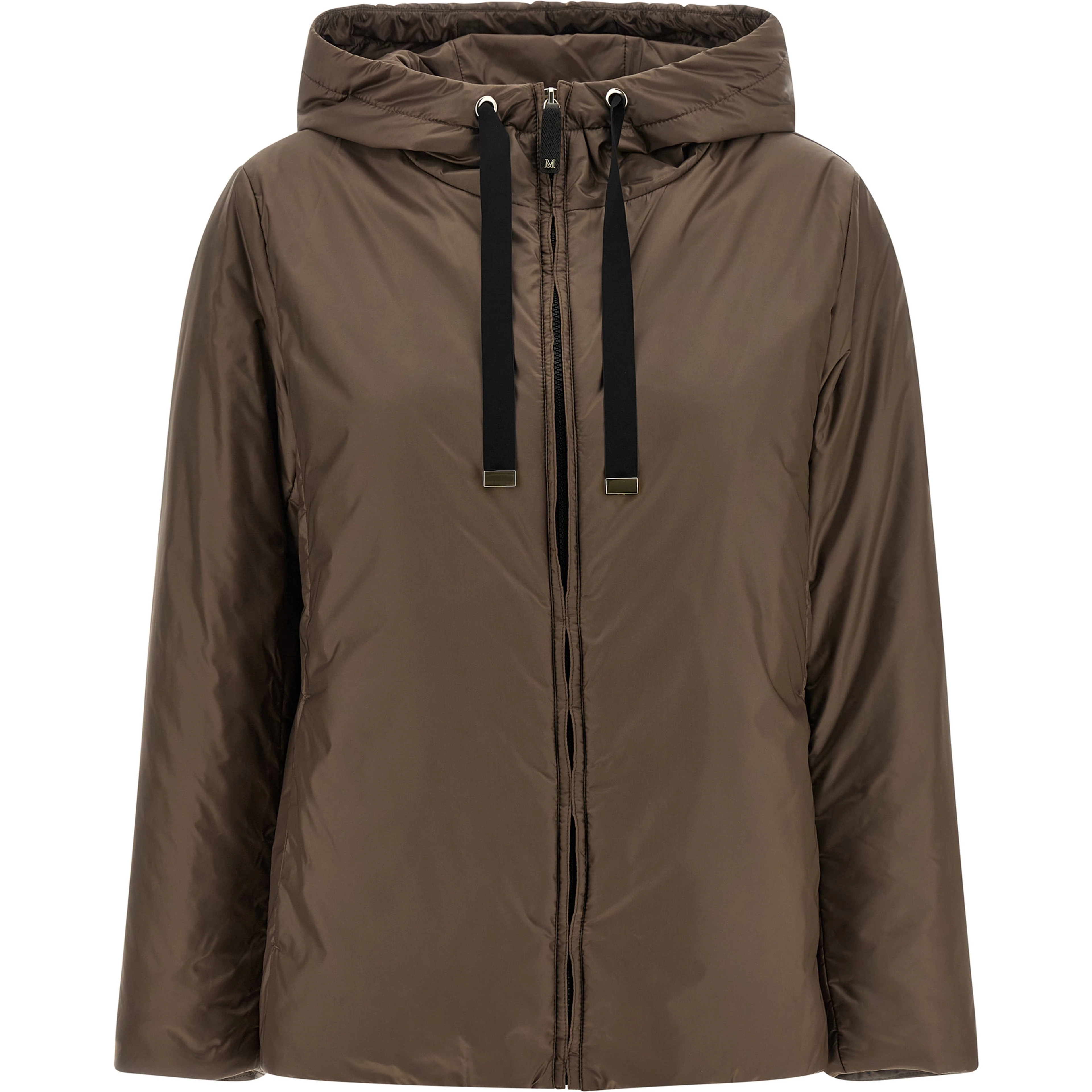 Brown Polyester Full-Length Jacket